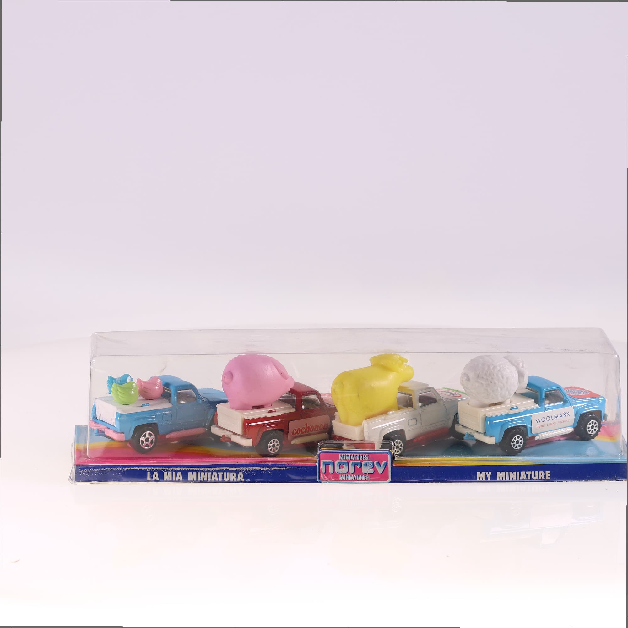 Norev 1600 Pick-up Ma Miniature Woolmark Cochonou  7 cm set de 4 en boîte — miniature 5