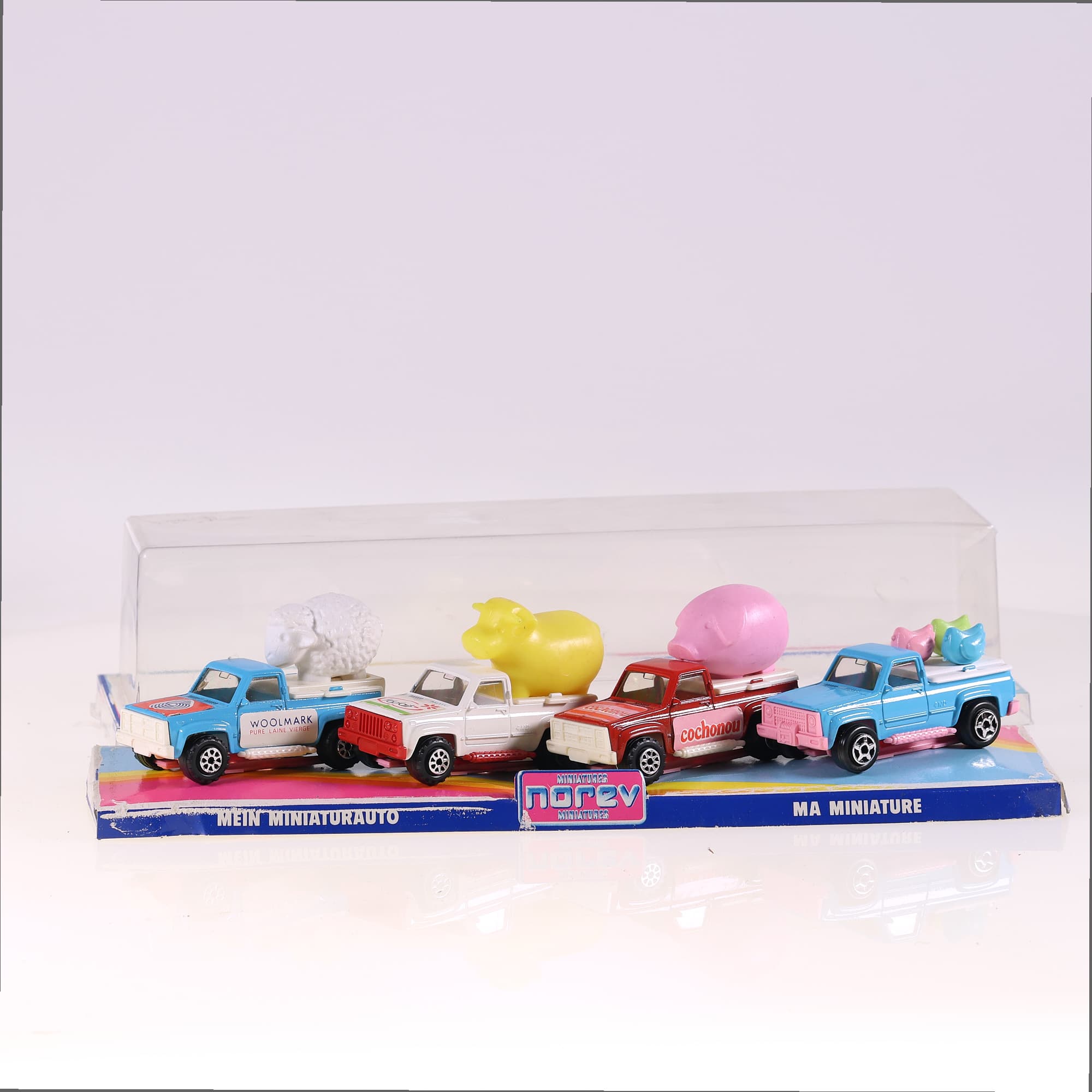 Norev 1600 Pick-up Ma Miniature Woolmark Cochonou  7 cm set de 4 en boîte — miniature 9