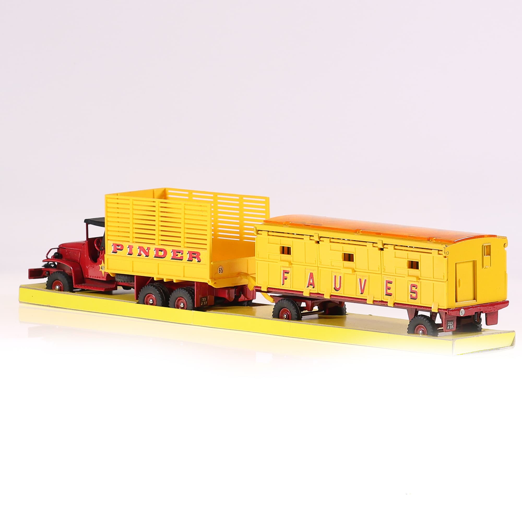 Dinky Toys 881 Pinder Camion G.M.C. avec Remorque-Cage et Fauves 1/43 Bicolore — miniature 4