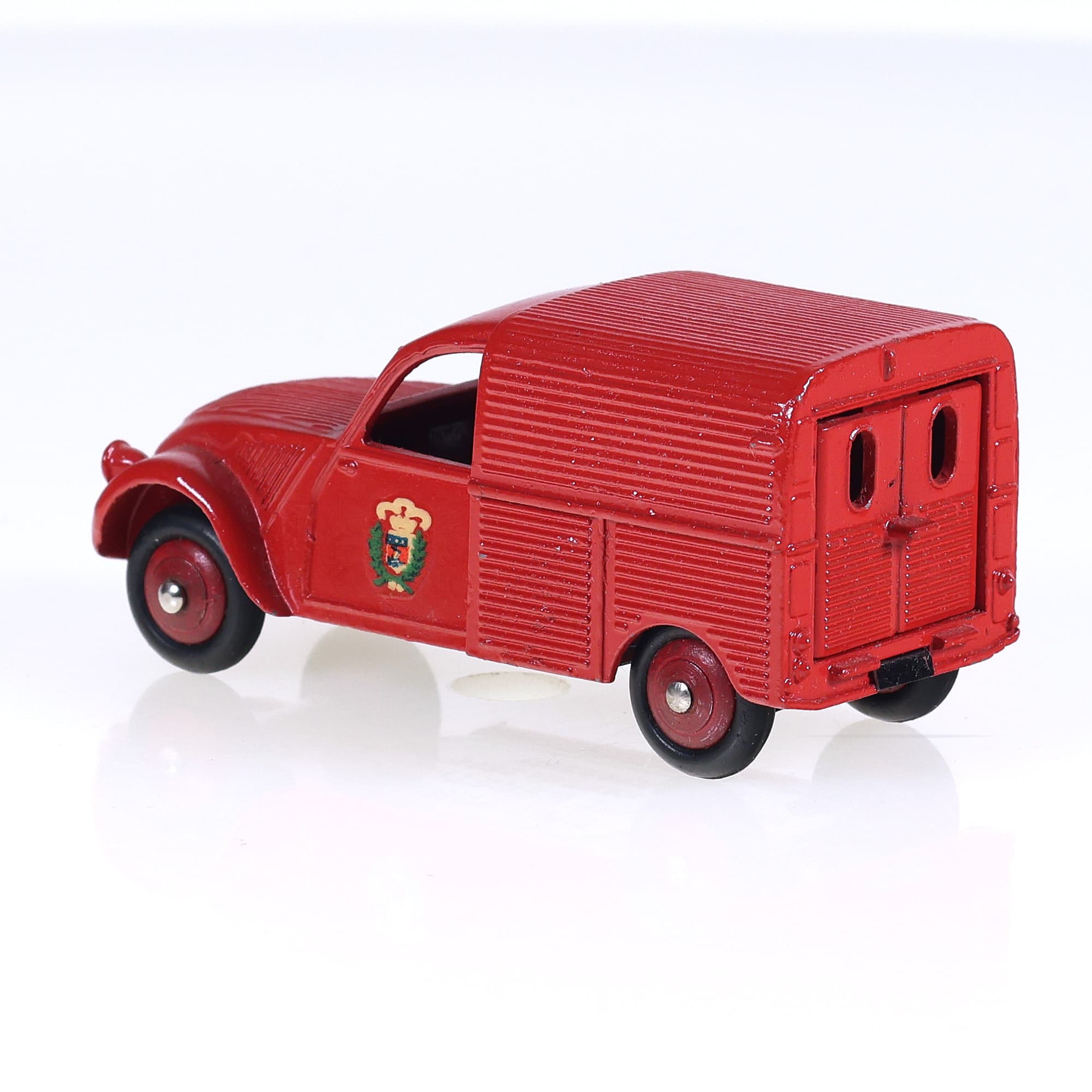 Dinky Toys 25 D Citroën Fourgonnette Incendie 2 CV 1/43 Rouge brillant en boîte — miniature 3