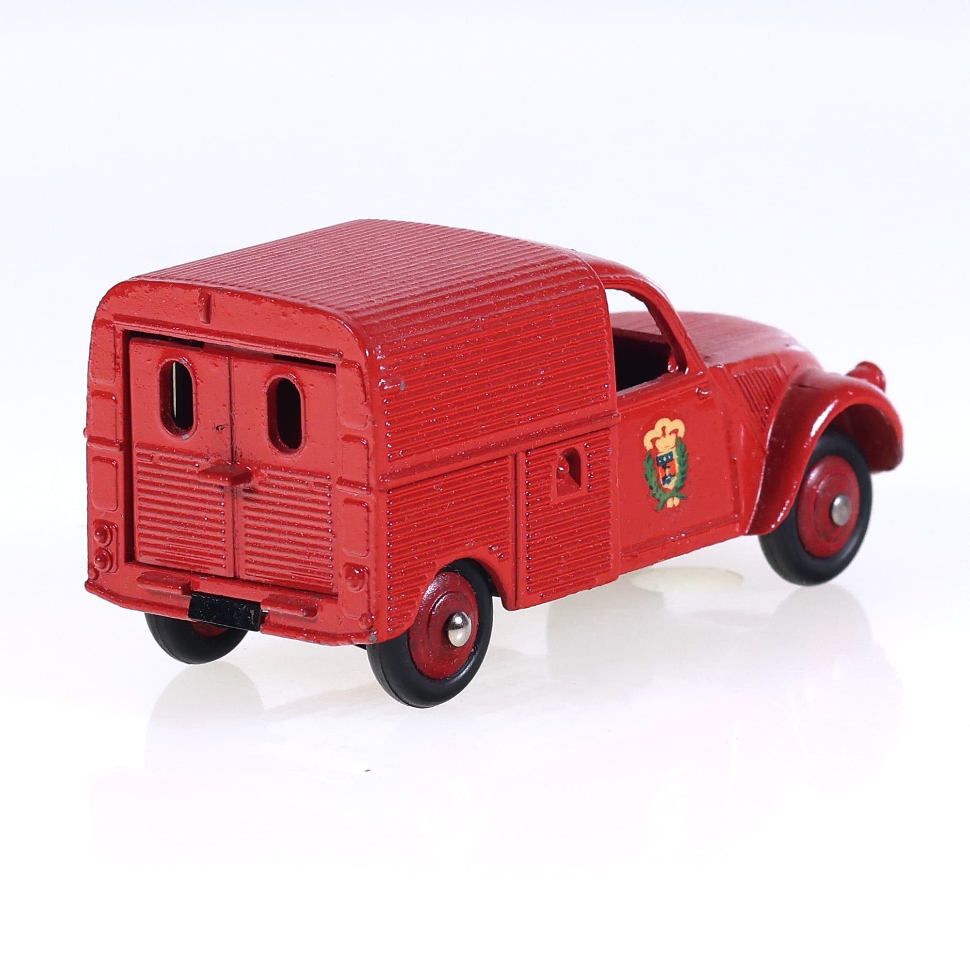 Dinky Toys 25 D Citroën Fourgonnette Incendie 2 CV 1/43 Rouge brillant en boîte — miniature 5
