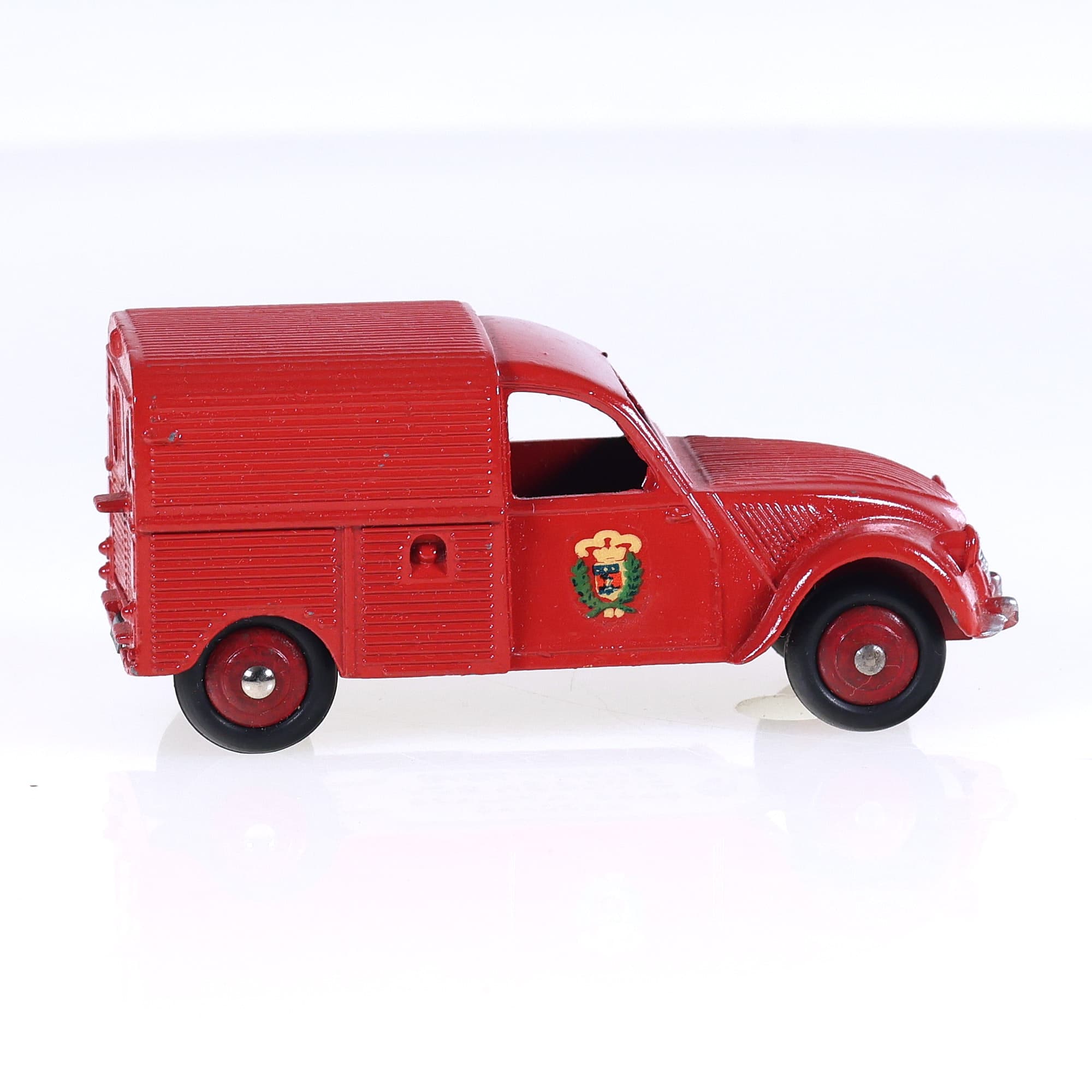Dinky Toys 25 D Citroën Fourgonnette Incendie 2 CV 1/43 Rouge brillant en boîte — miniature 6