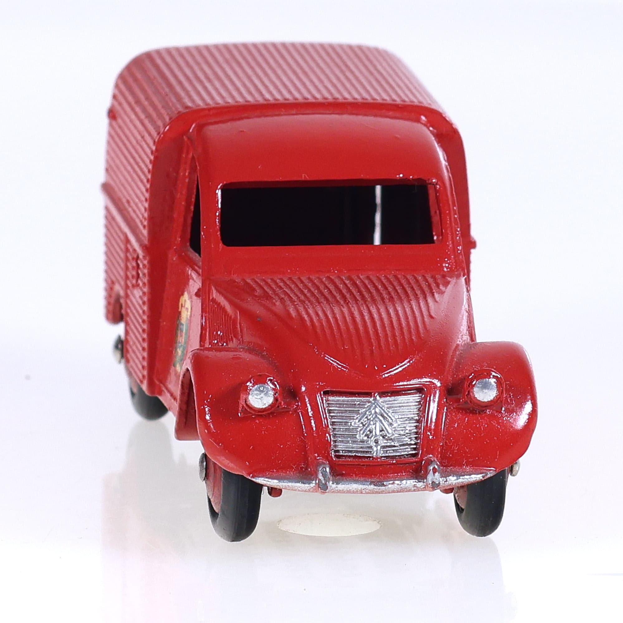 Dinky Toys 25 D Citroën Fourgonnette Incendie 2 CV 1/43 Rouge brillant en boîte — miniature 8