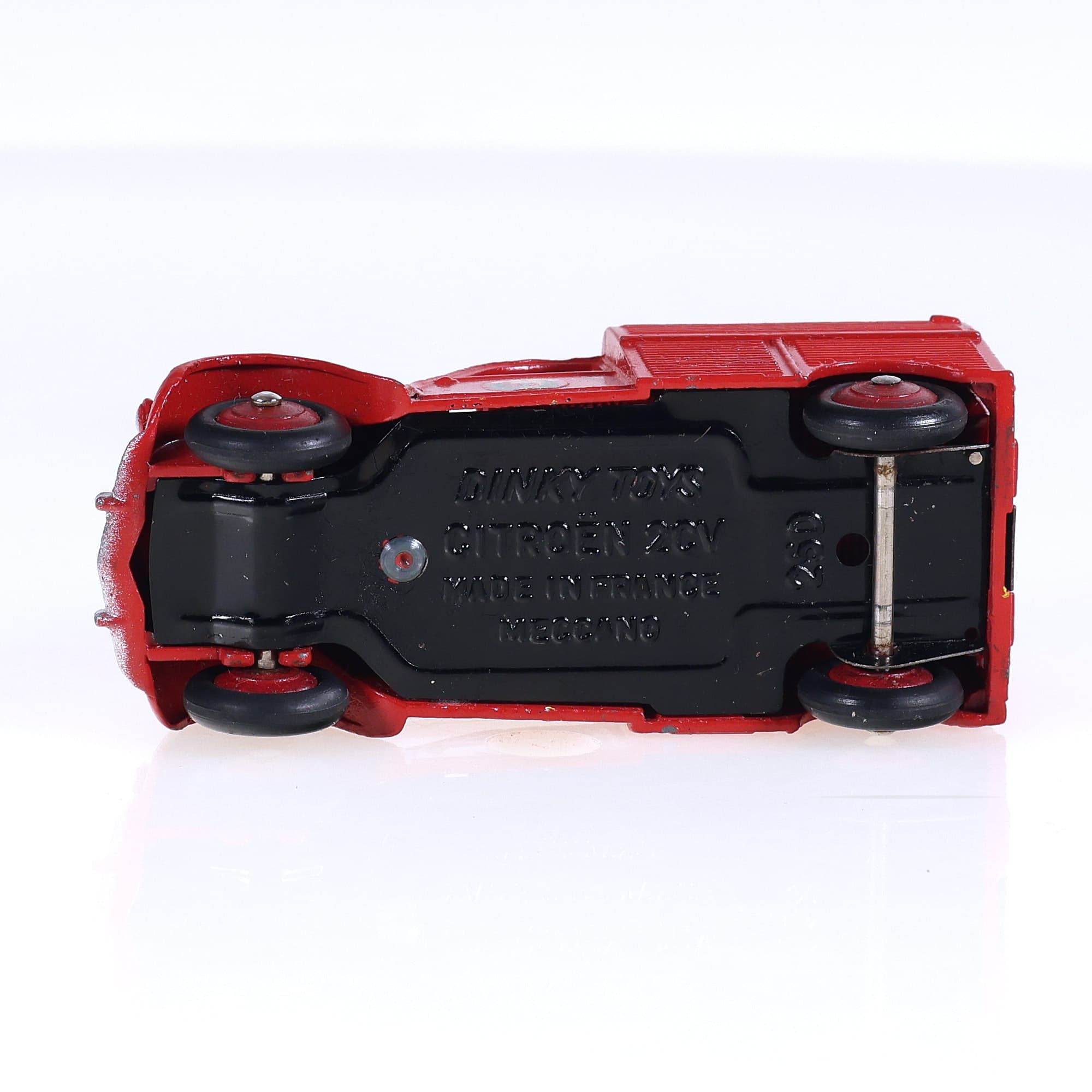 Dinky Toys 25 D Citroën Fourgonnette Incendie 2 CV 1/43 Rouge brillant en boîte — miniature 10