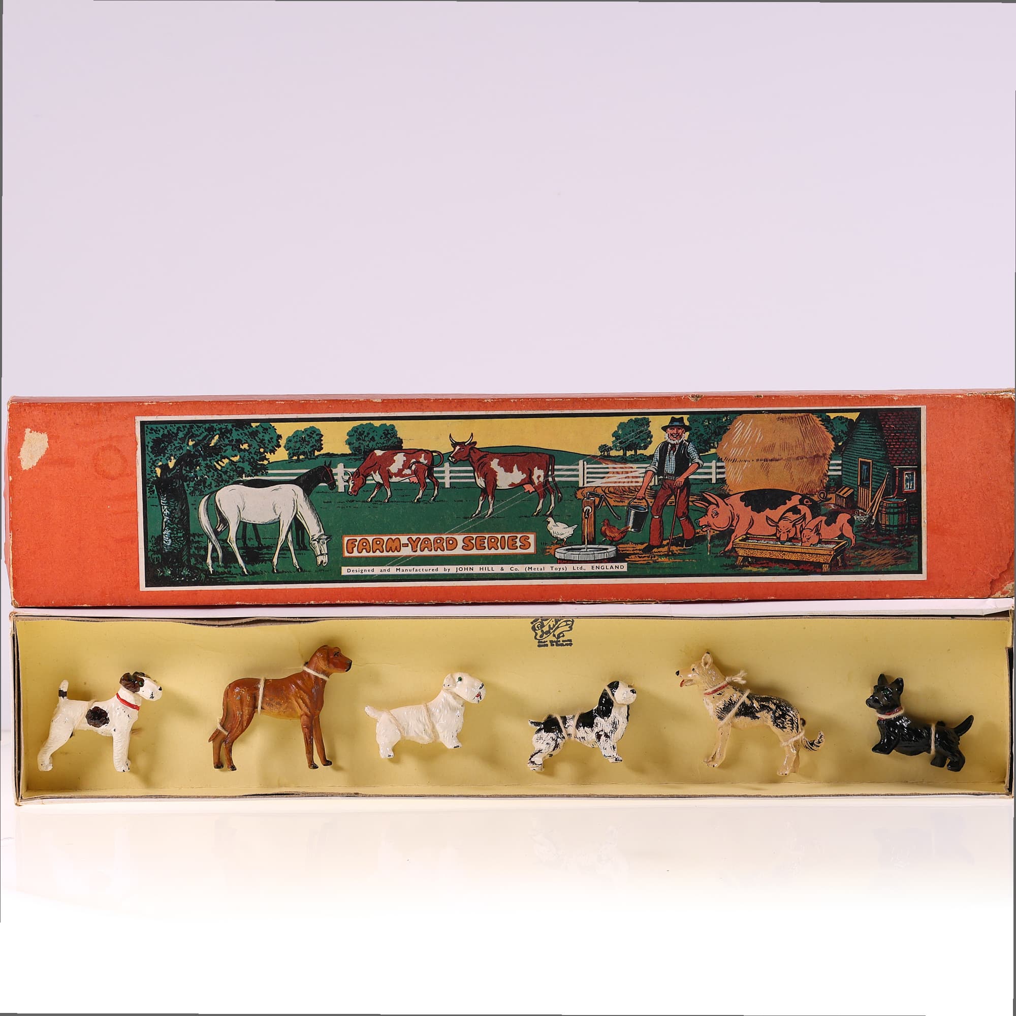 John Hill & Co (Metal Toys) Ltd Johillco Farm-Yard Series - Dogs avec boîte — photo 1