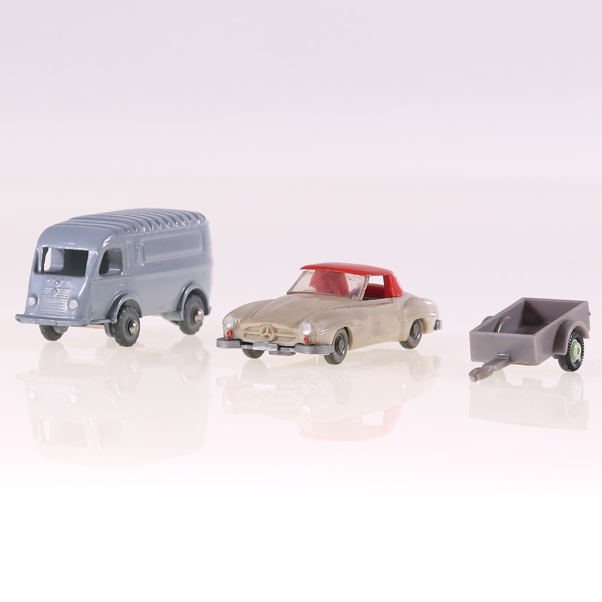 CIJ Micro M7 fourgon Renault remorque Norev W Mercedes cabriolet 1/87  — photo 1