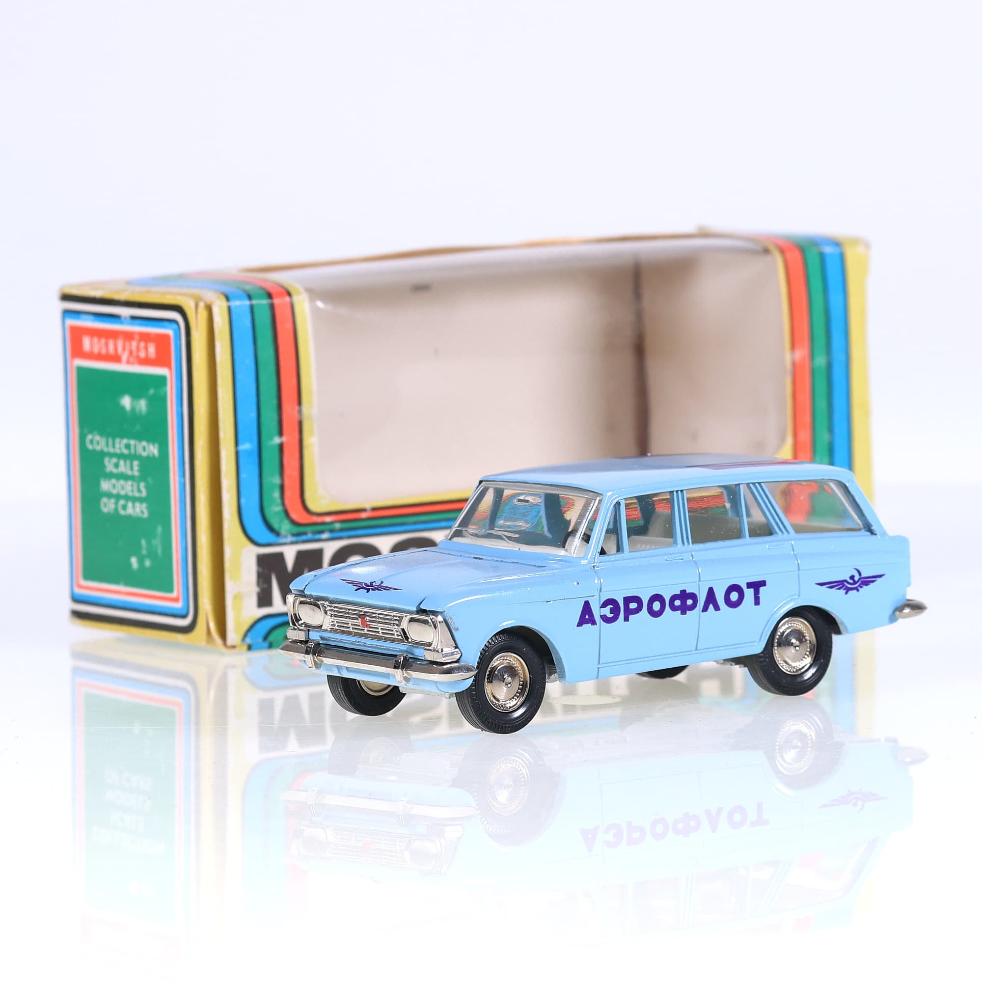 Saratov URSS Moskvitch 427 Aeroflot 1986 1/43 Bleu avec boîte — photo 1