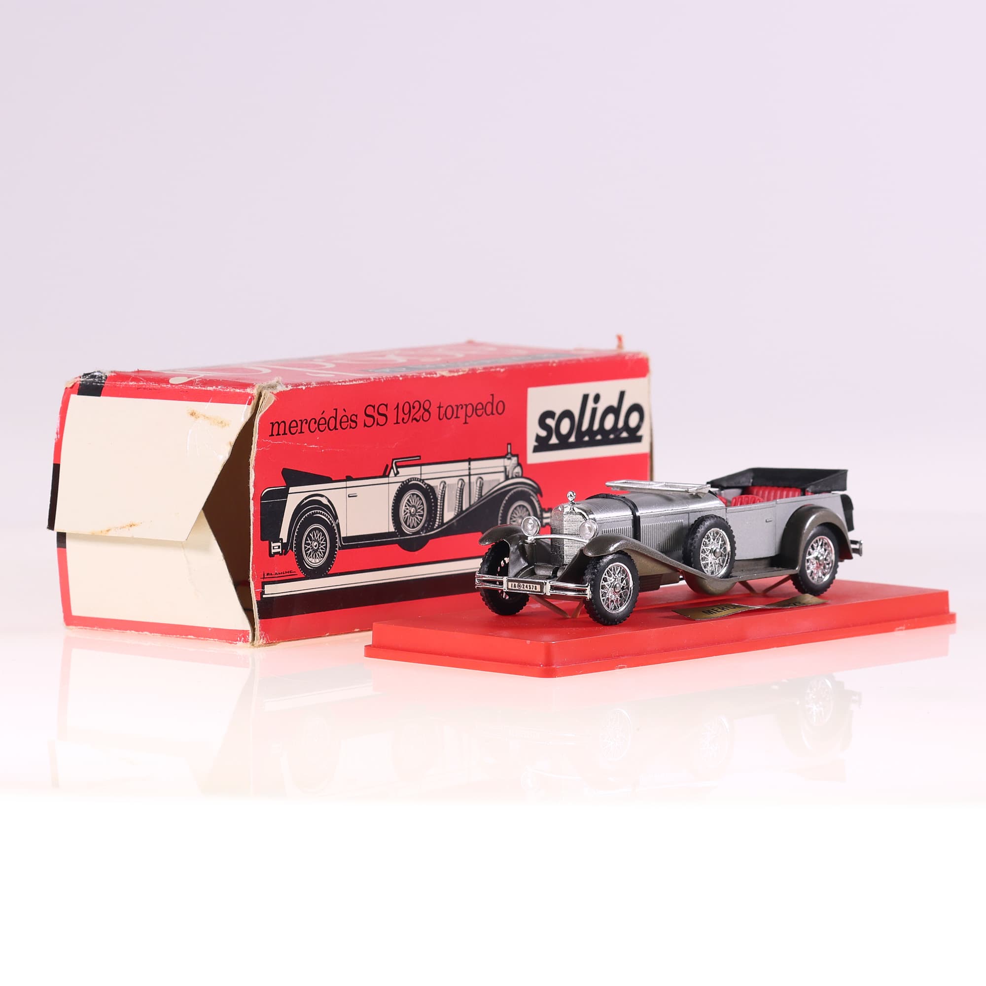 Solido 132 Mercedes SS 1928 torpedo 1/43 Gris avec boîte