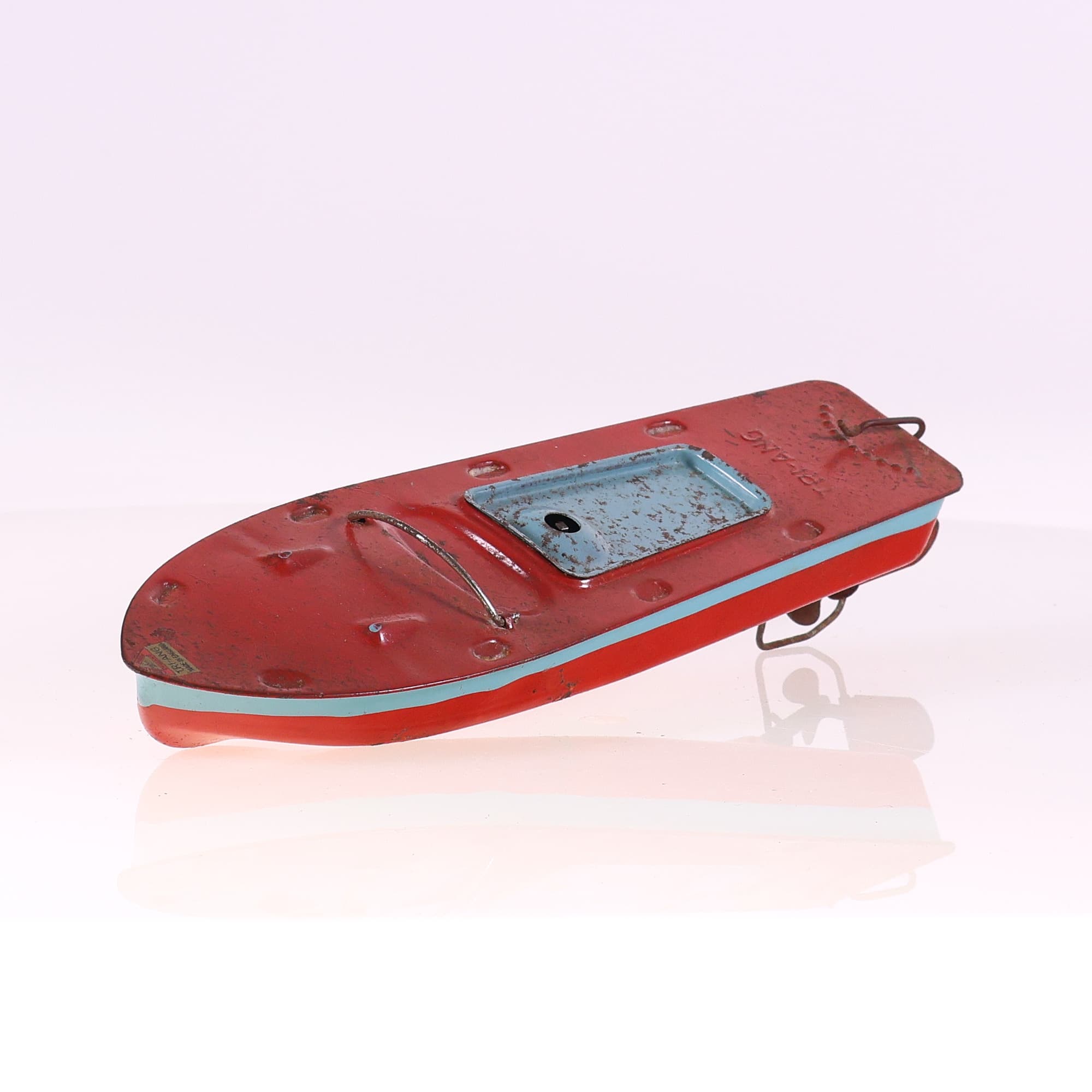 Tri-Ang canot mécanique Bicolore 26 cm Grade B sans boîte
