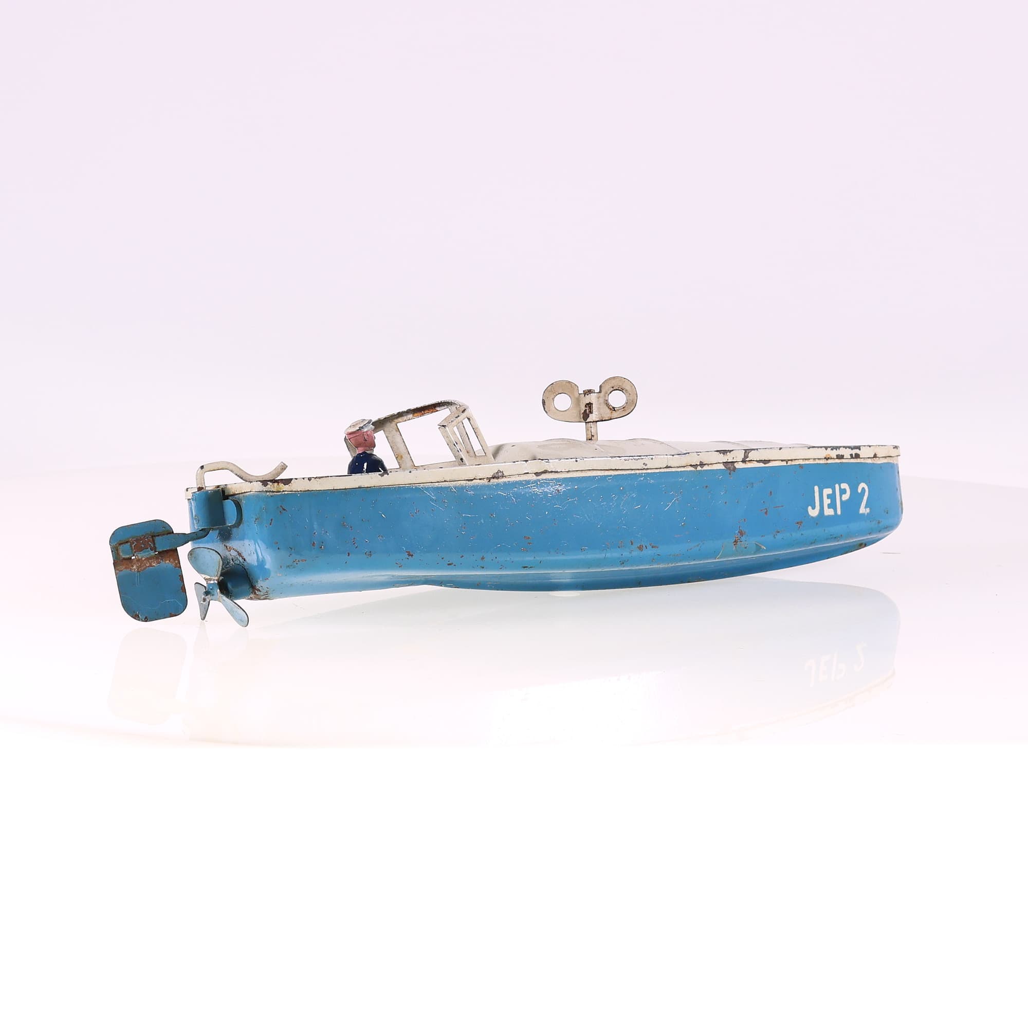 JEP canot mécanique JEP 2 Bateau Bicolore 31 cm moteur fonctionnel — miniature 5