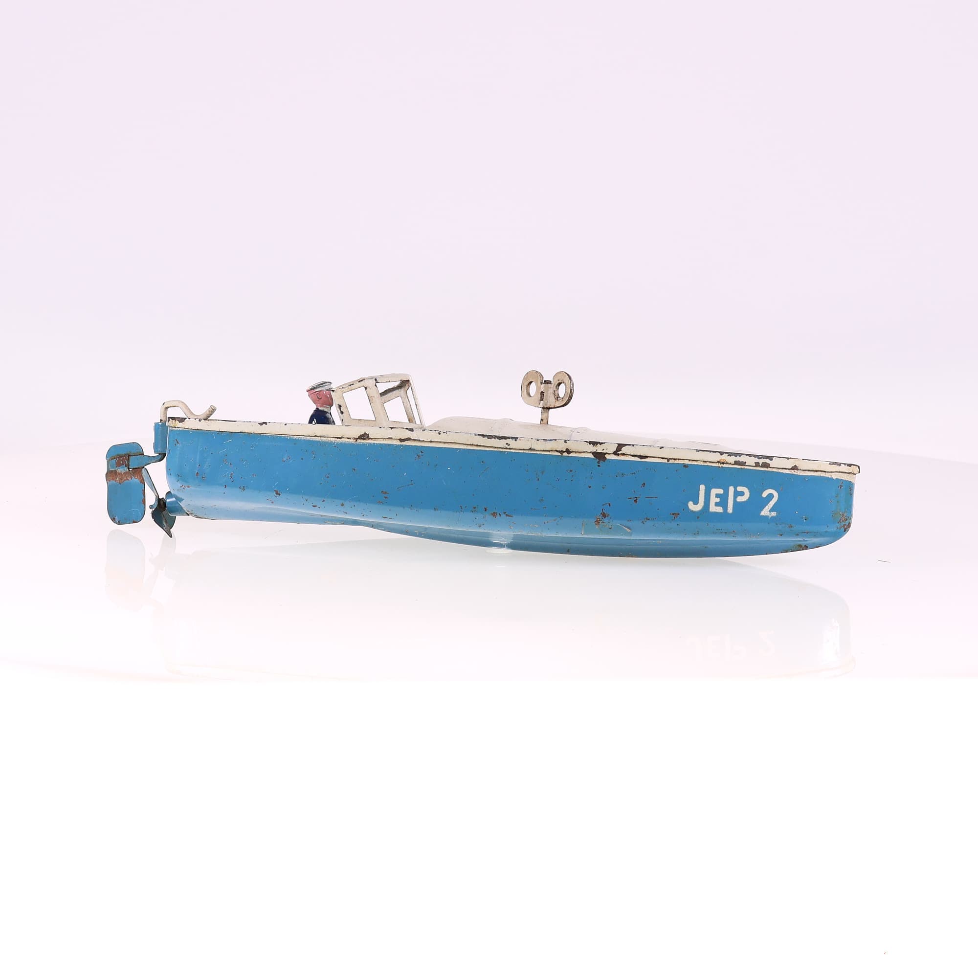 JEP canot mécanique JEP 2 Bateau Bicolore 31 cm moteur fonctionnel — miniature 6