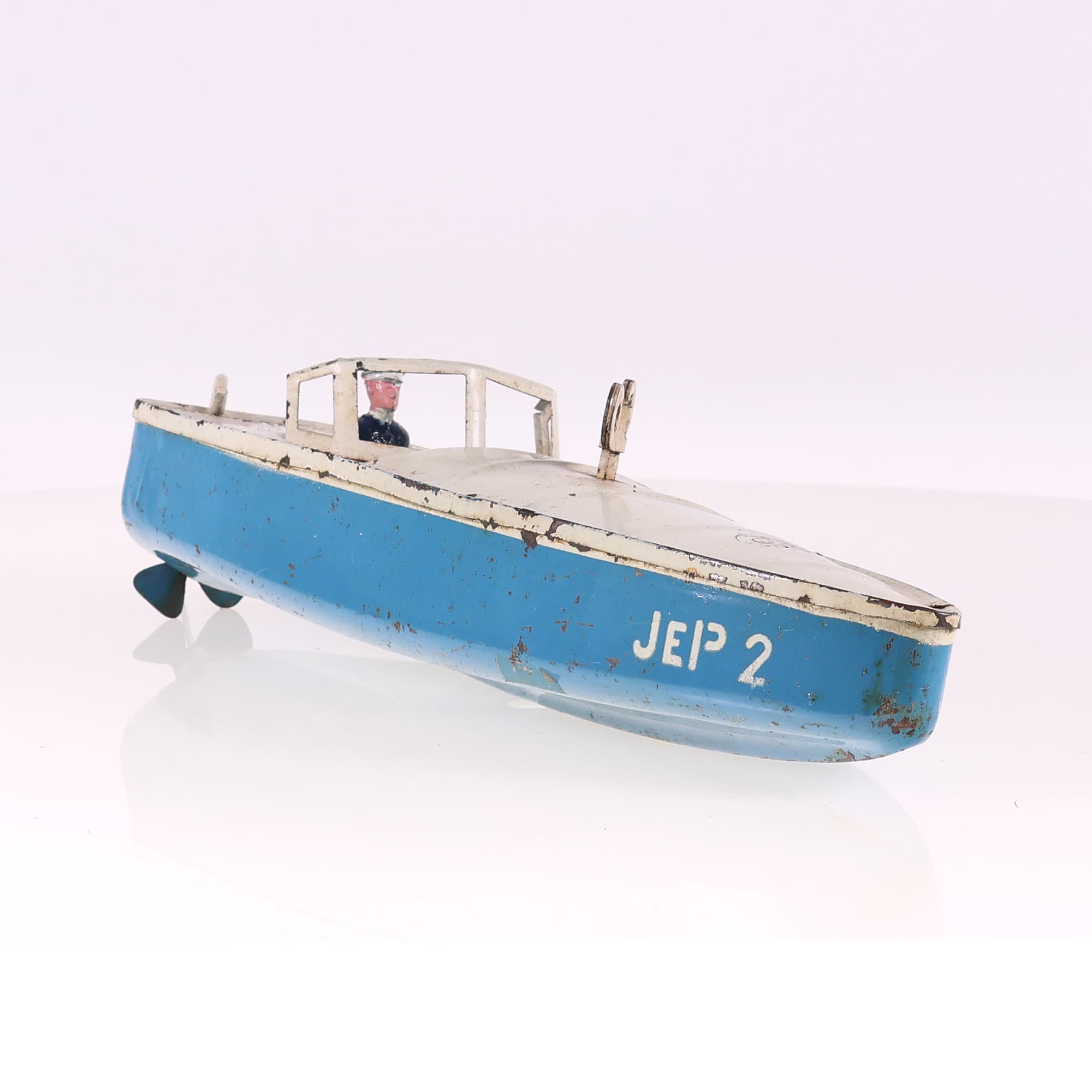 JEP canot mécanique JEP 2 Bateau Bicolore 31 cm moteur fonctionnel — miniature 7