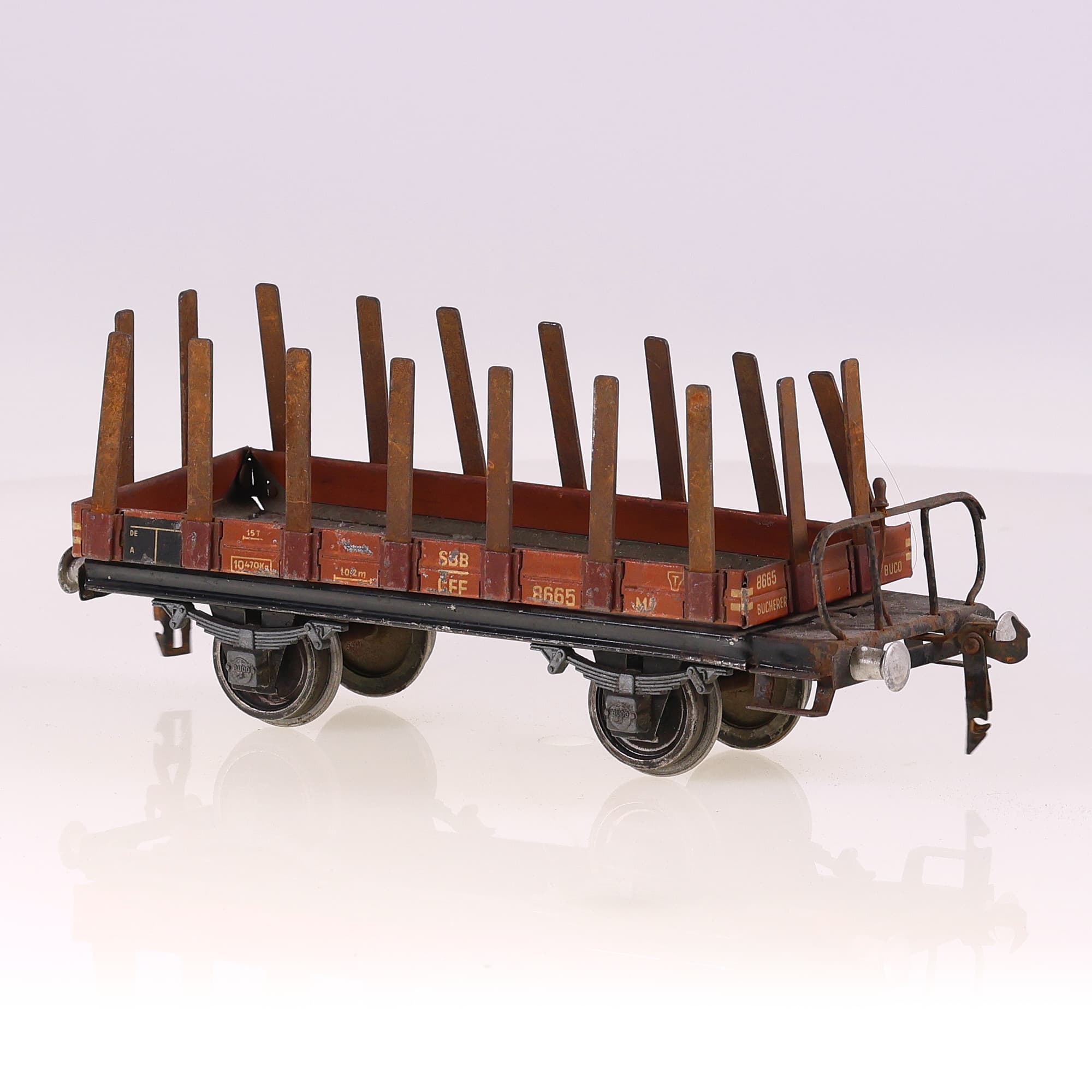 BUCO wagon marchandises plat SBB CFF 8665 O Grade B sans boîte — miniature 3
