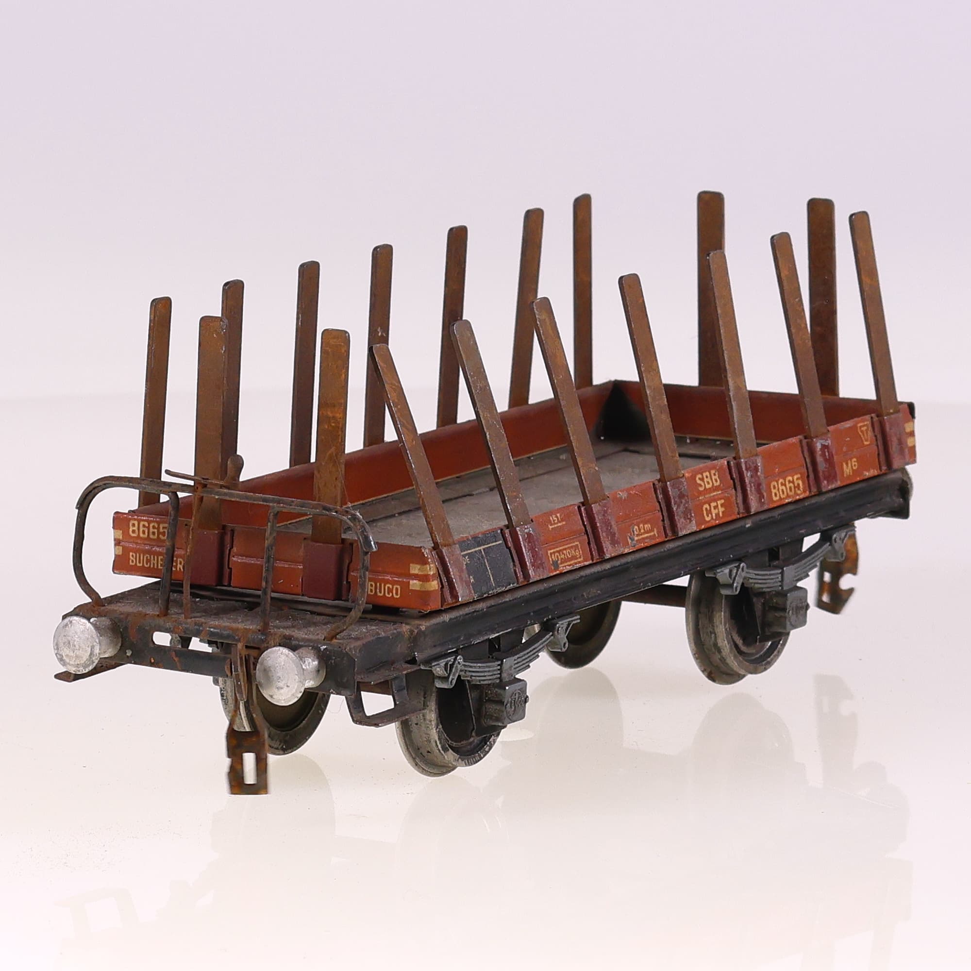 BUCO wagon marchandises plat SBB CFF 8665 O Grade B sans boîte — miniature 5