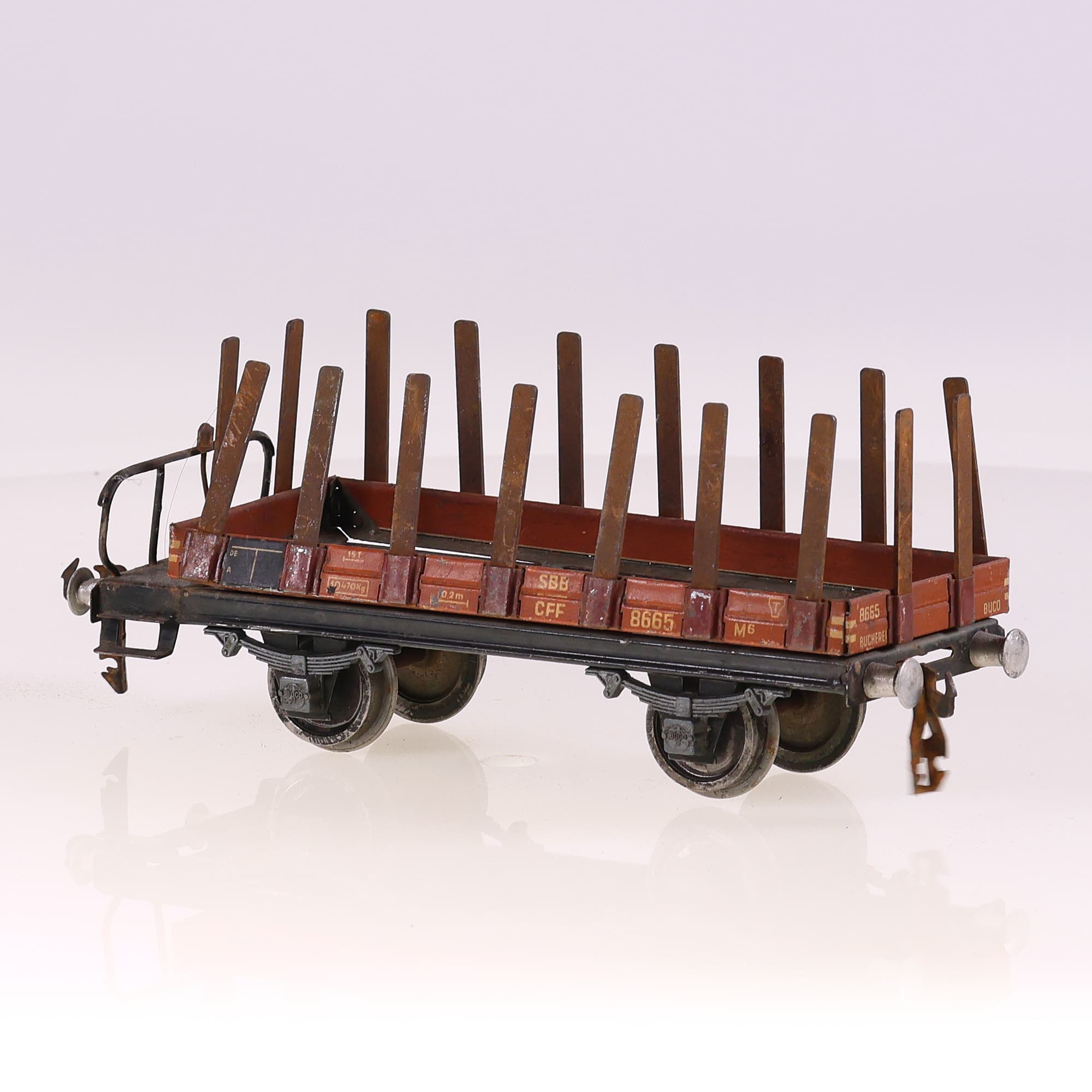 BUCO wagon marchandises plat SBB CFF 8665 O Grade B sans boîte — miniature 7
