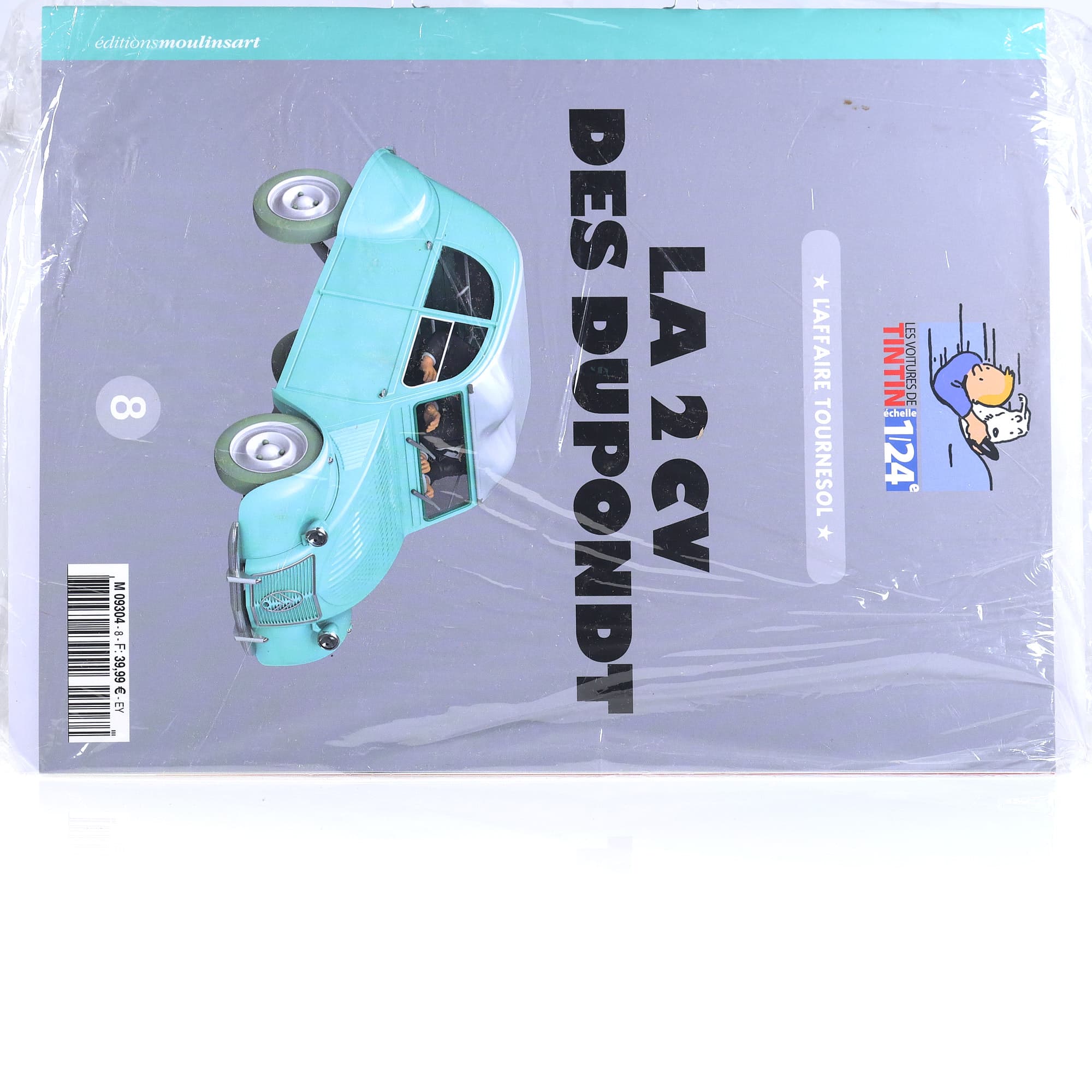 Les voitures de tintin Citroën La 2CV des dupondt 1/24 Turquoise neuf avec boîte — miniature 7