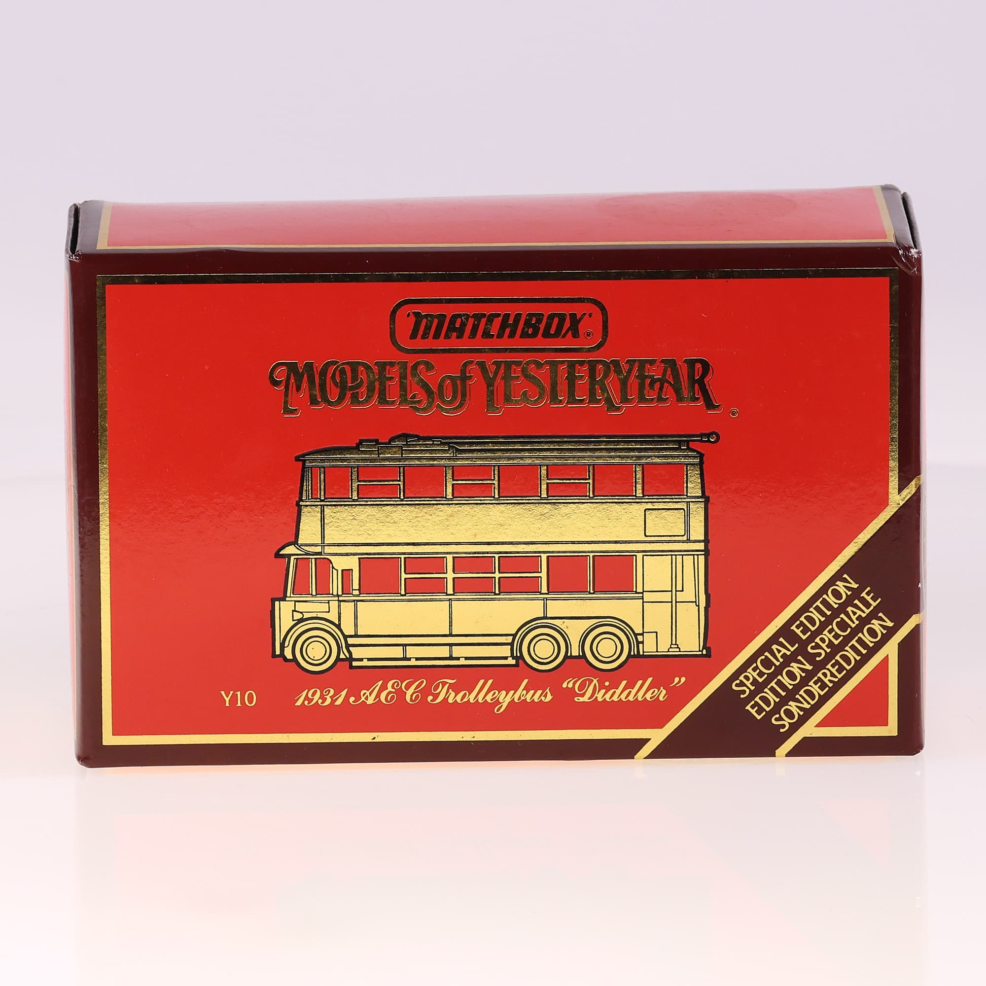 Matchbox Y10 AEC 1931 Trolleybus "Diddler" 11 cm Bicolore avec boîte — miniature 11