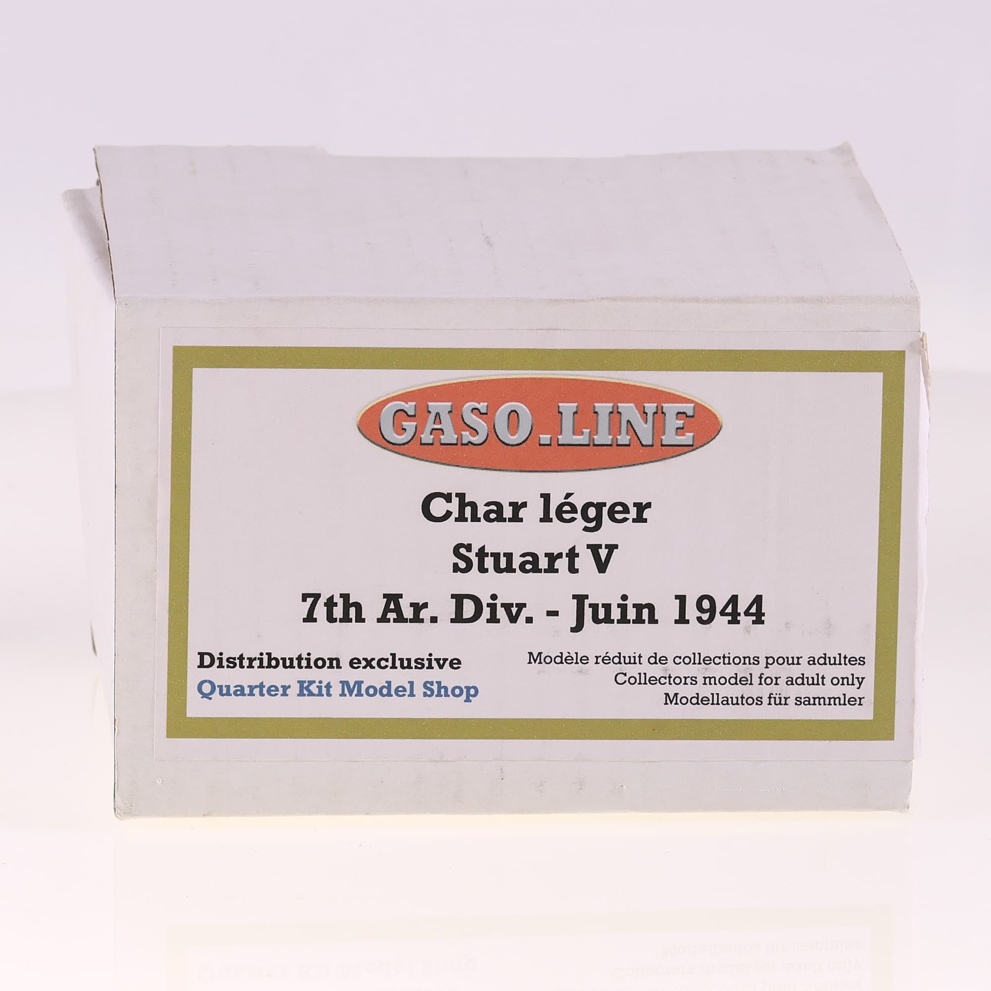 Gaso.Line GAS50145UK Stuart Char léger V 7th Ar. Div. - Juin 1944 #53 1/43 Vert  — miniature 12