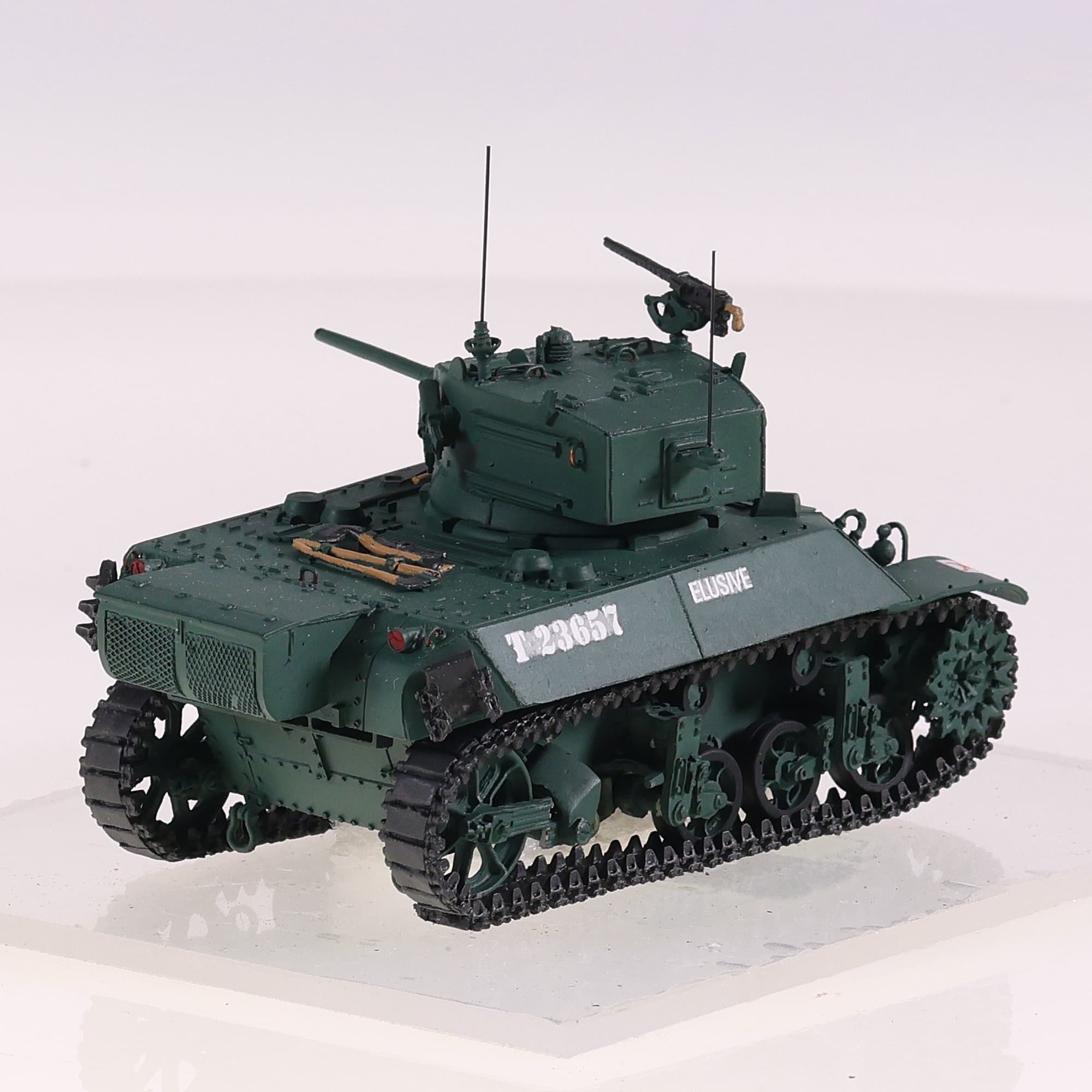 Gaso.Line GAS50145UK Stuart Char léger V 7th Ar. Div. - Juin 1944 #53 1/43 Vert  — miniature 4