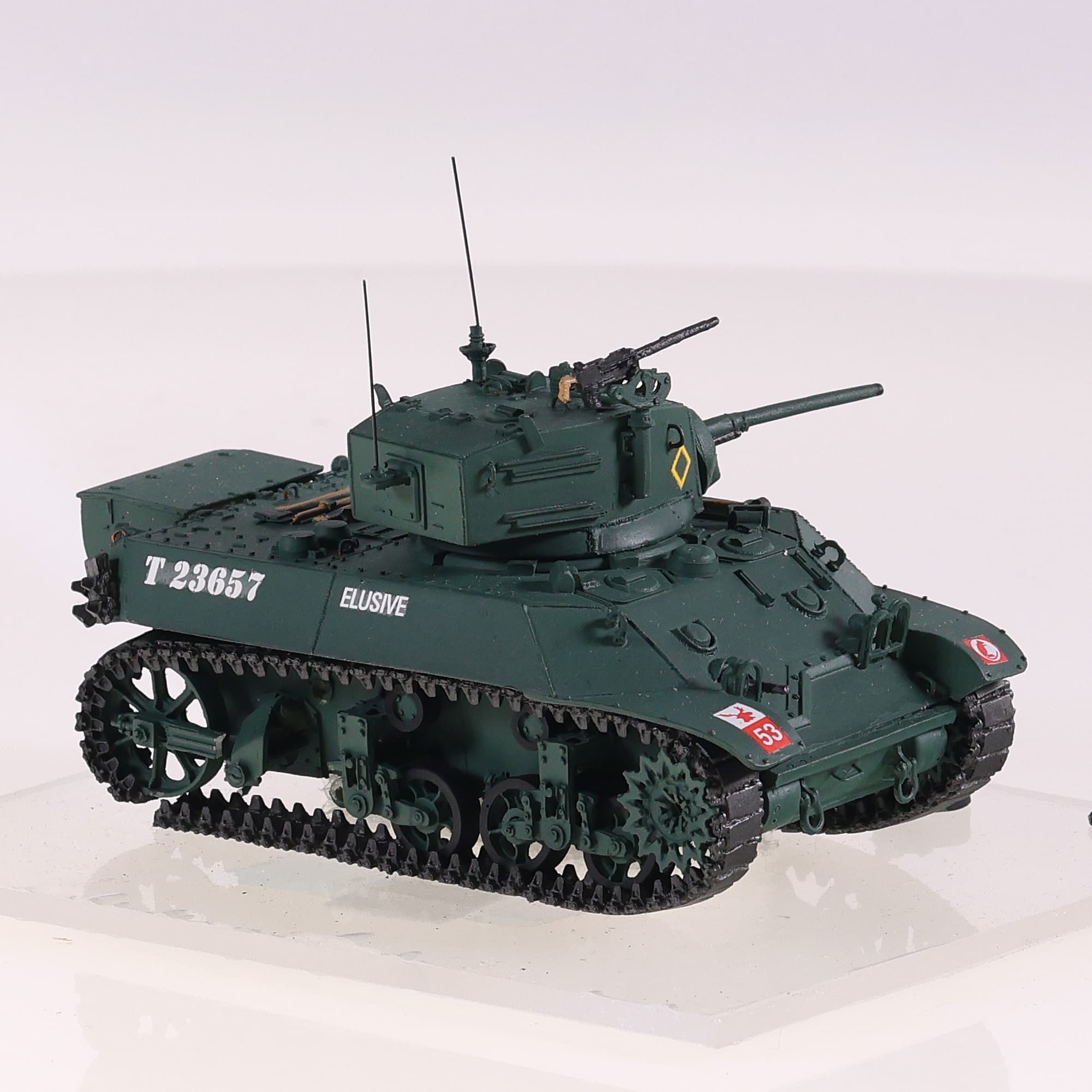 Gaso.Line GAS50145UK Stuart Char léger V 7th Ar. Div. - Juin 1944 #53 1/43 Vert  — miniature 6