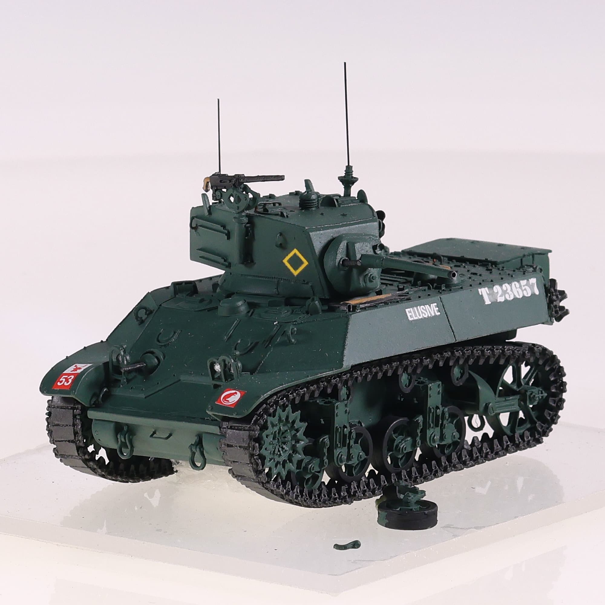 Gaso.Line GAS50145UK Stuart Char léger V 7th Ar. Div. - Juin 1944 #53 1/43 Vert  — miniature 8