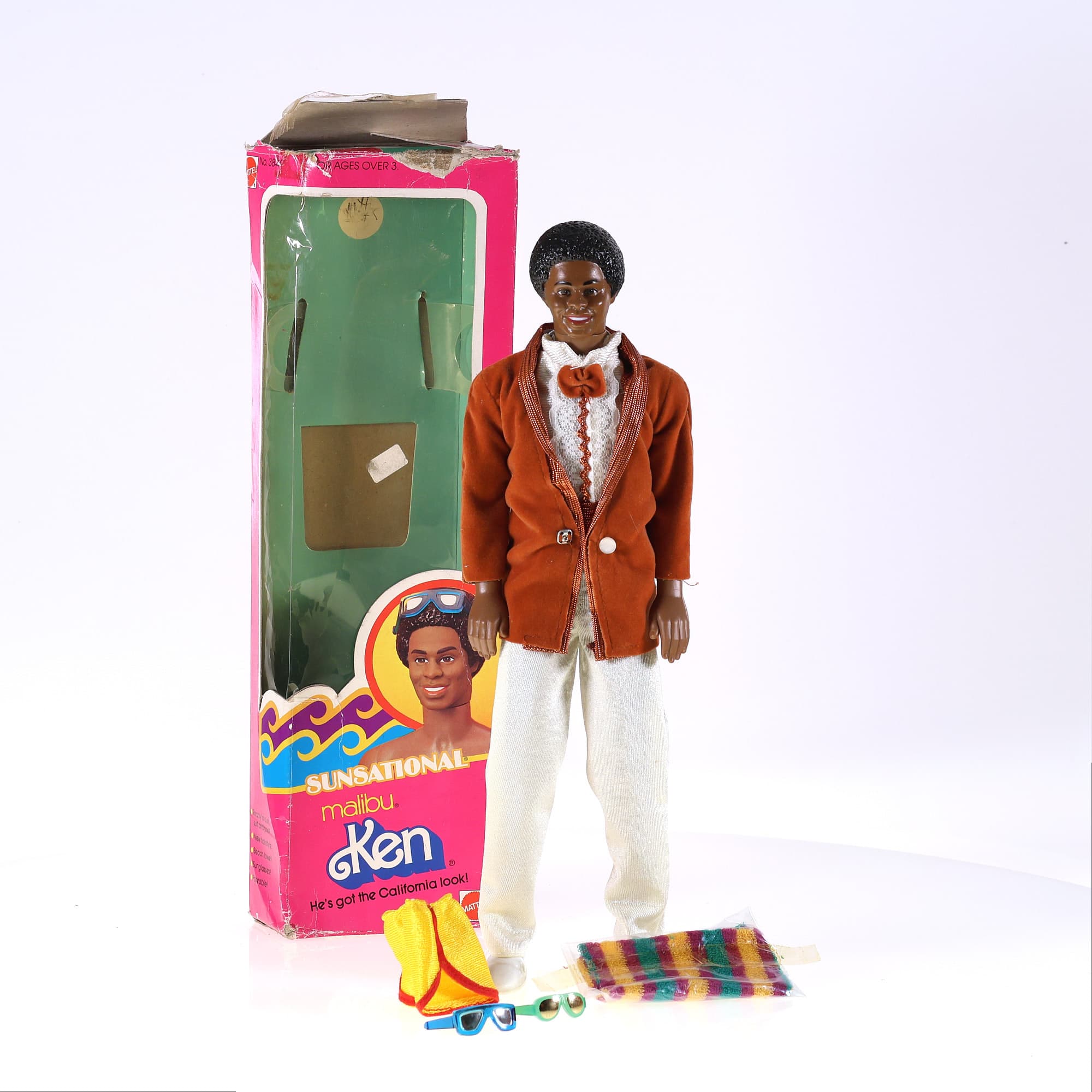 Mattel 3849 Ken noir Sunsational Malibu  1983 avec boîte