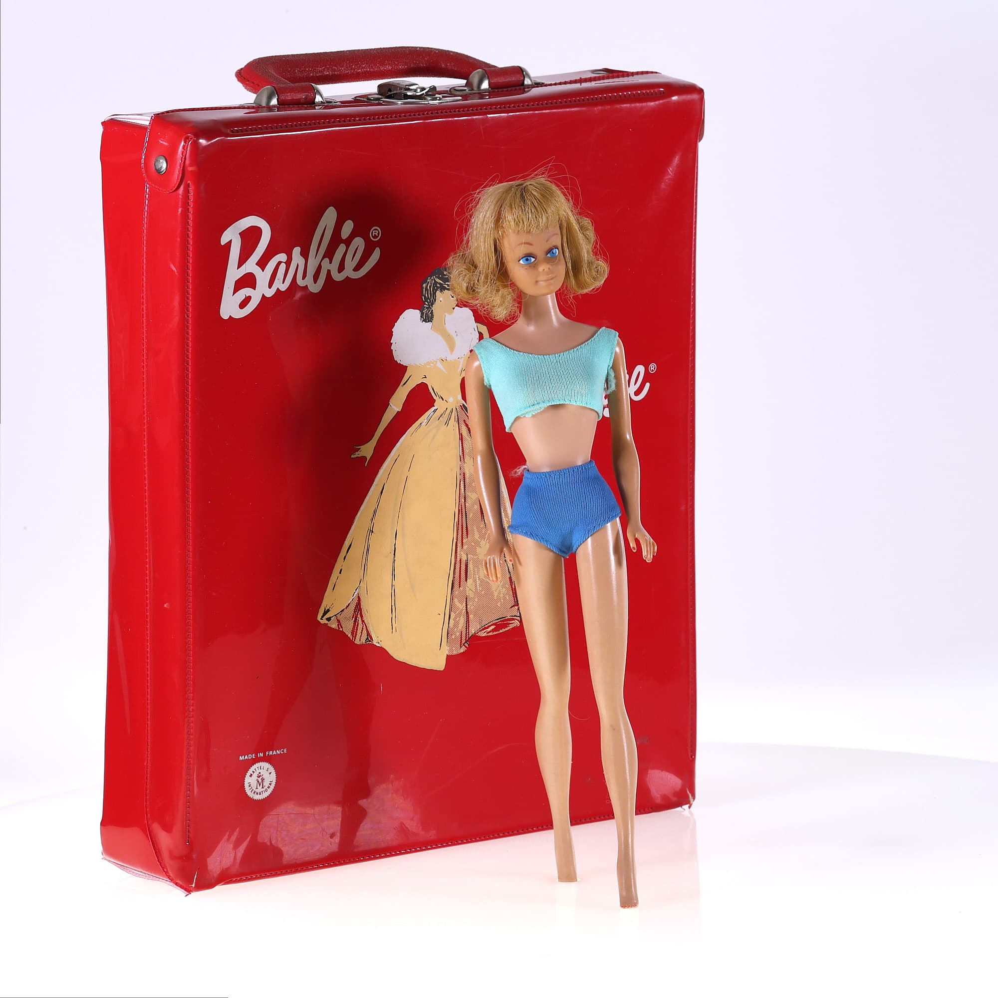 Mattel Midge + mallette rouge  avec boîte