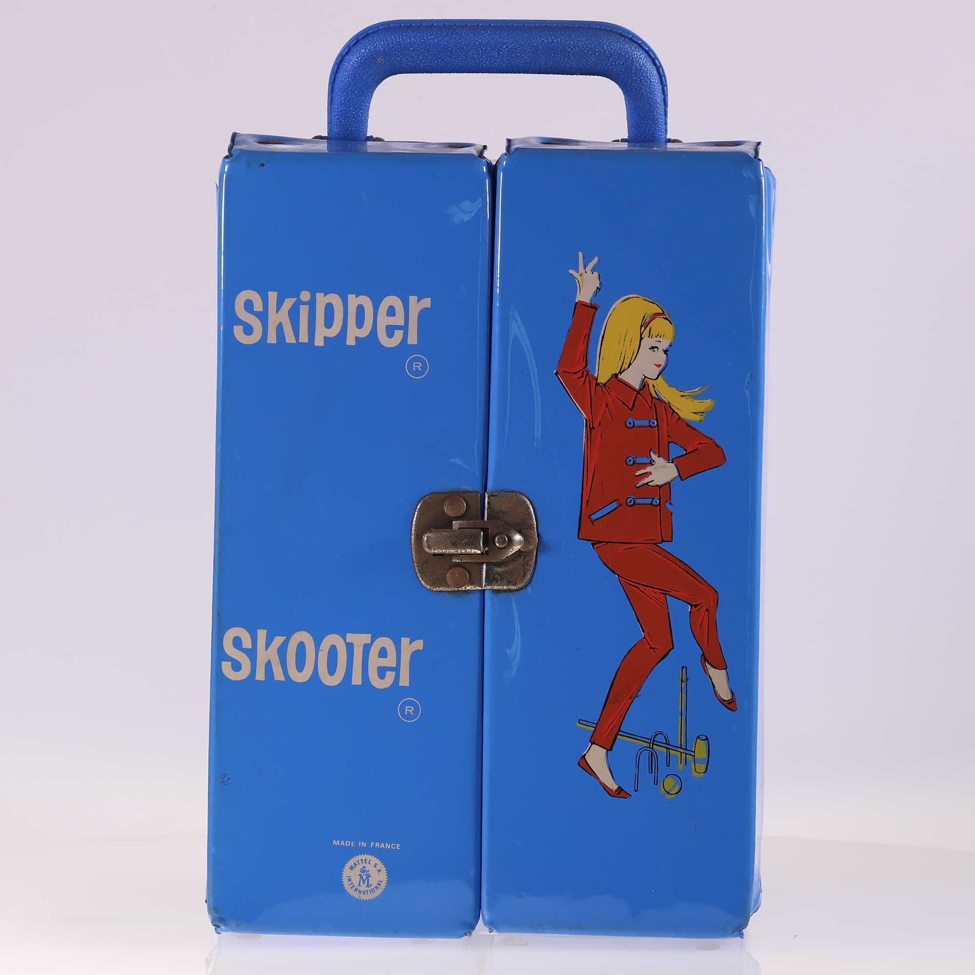 Mattel Skipper Skooter - Malette de rangement bleu avec boîte
