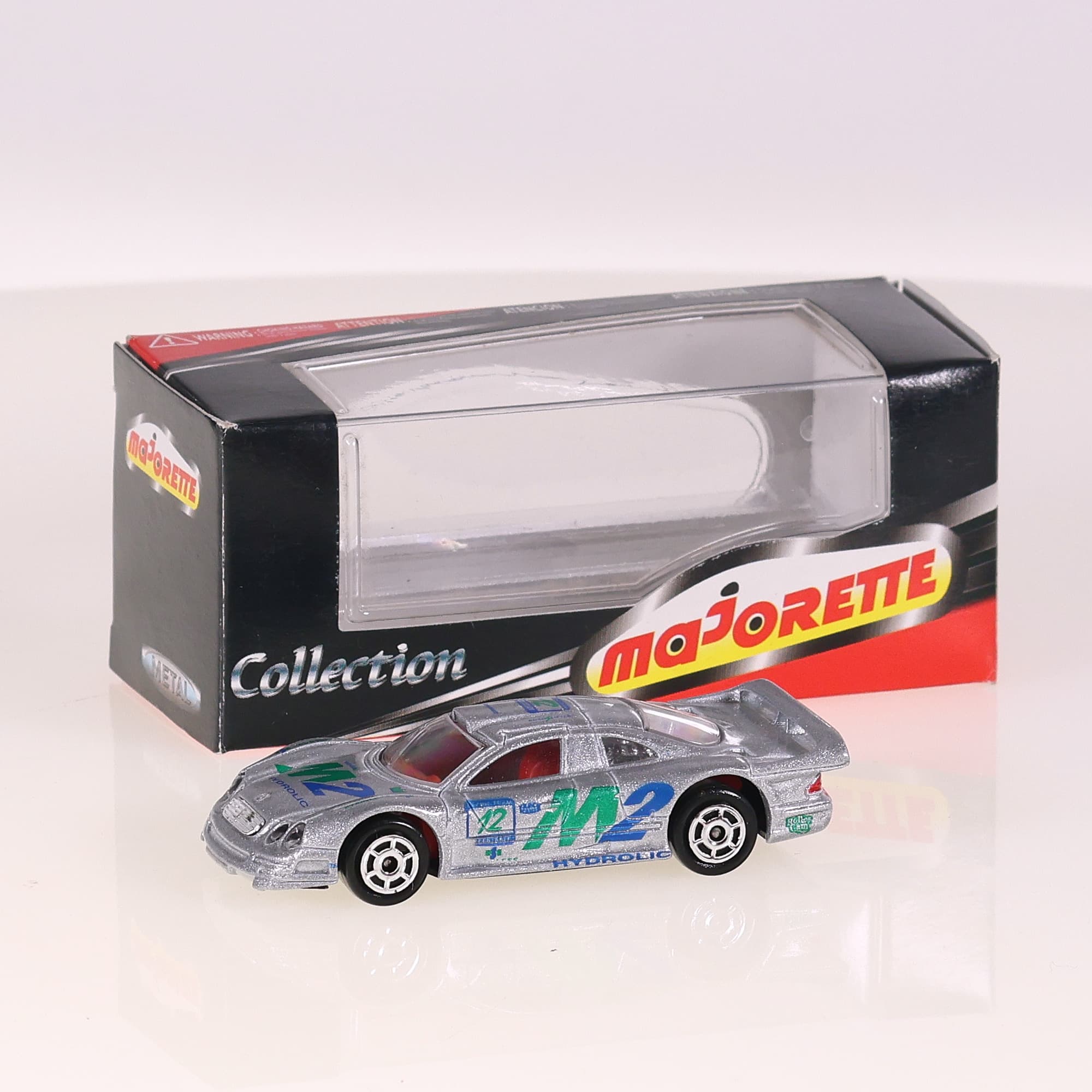 Majorette 232 Mercedes CLK GTR #12 1/63 Gris avec boîte