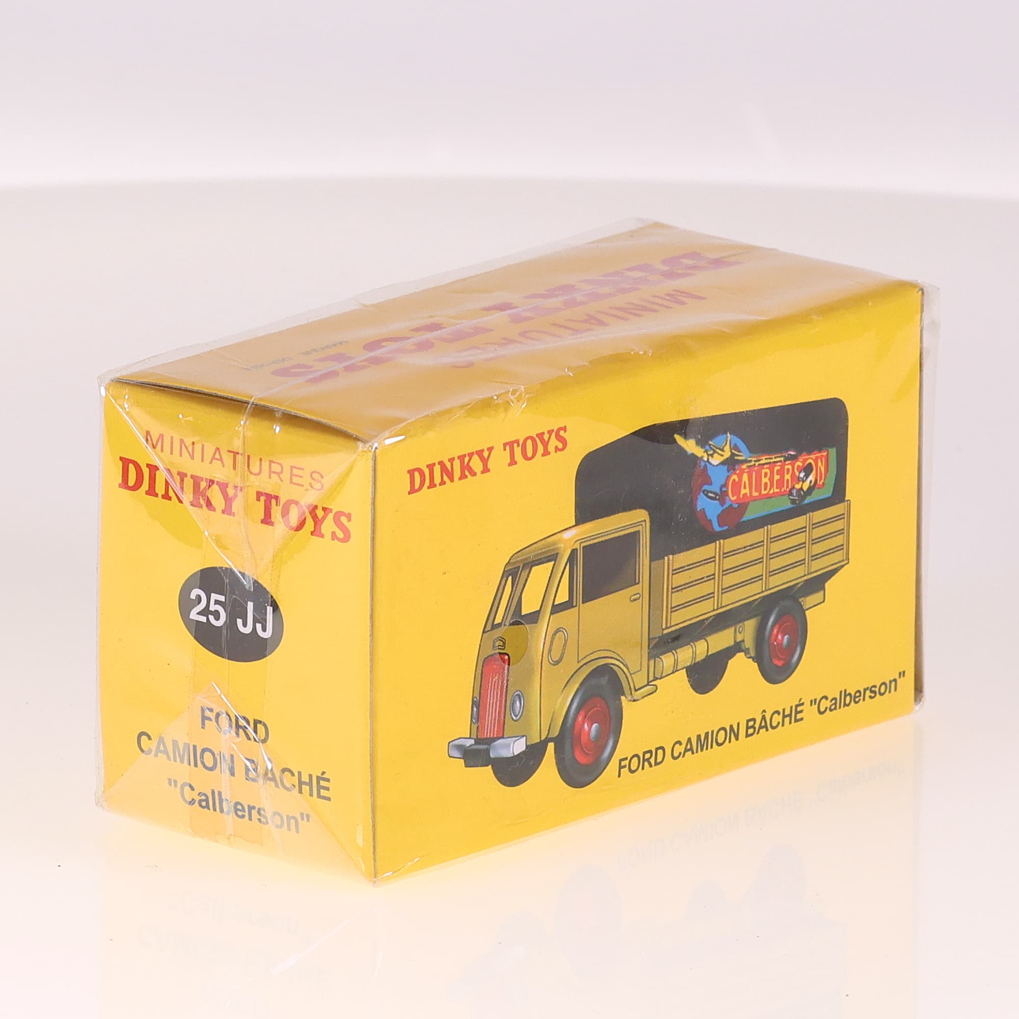 Atlas Dinky 25 JJ Ford Camion Bâché "Calberson" 1/43 Jaune avec boîte — miniature 4