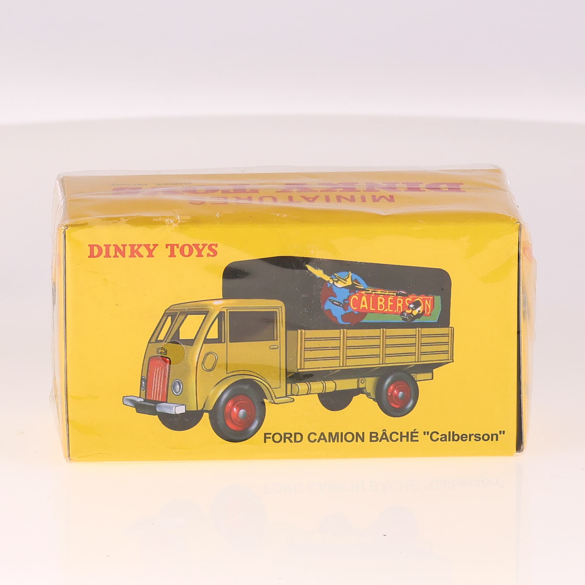 Atlas Dinky 25 JJ Ford Camion Bâché "Calberson" 1/43 Jaune avec boîte — miniature 5