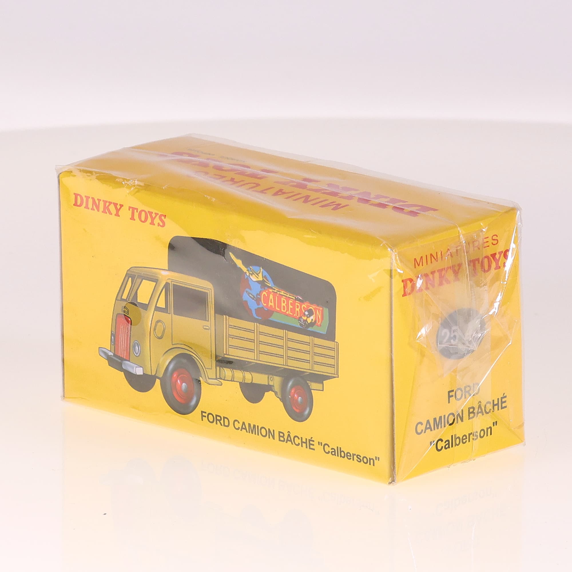 Atlas Dinky 25 JJ Ford Camion Bâché "Calberson" 1/43 Jaune avec boîte — miniature 6
