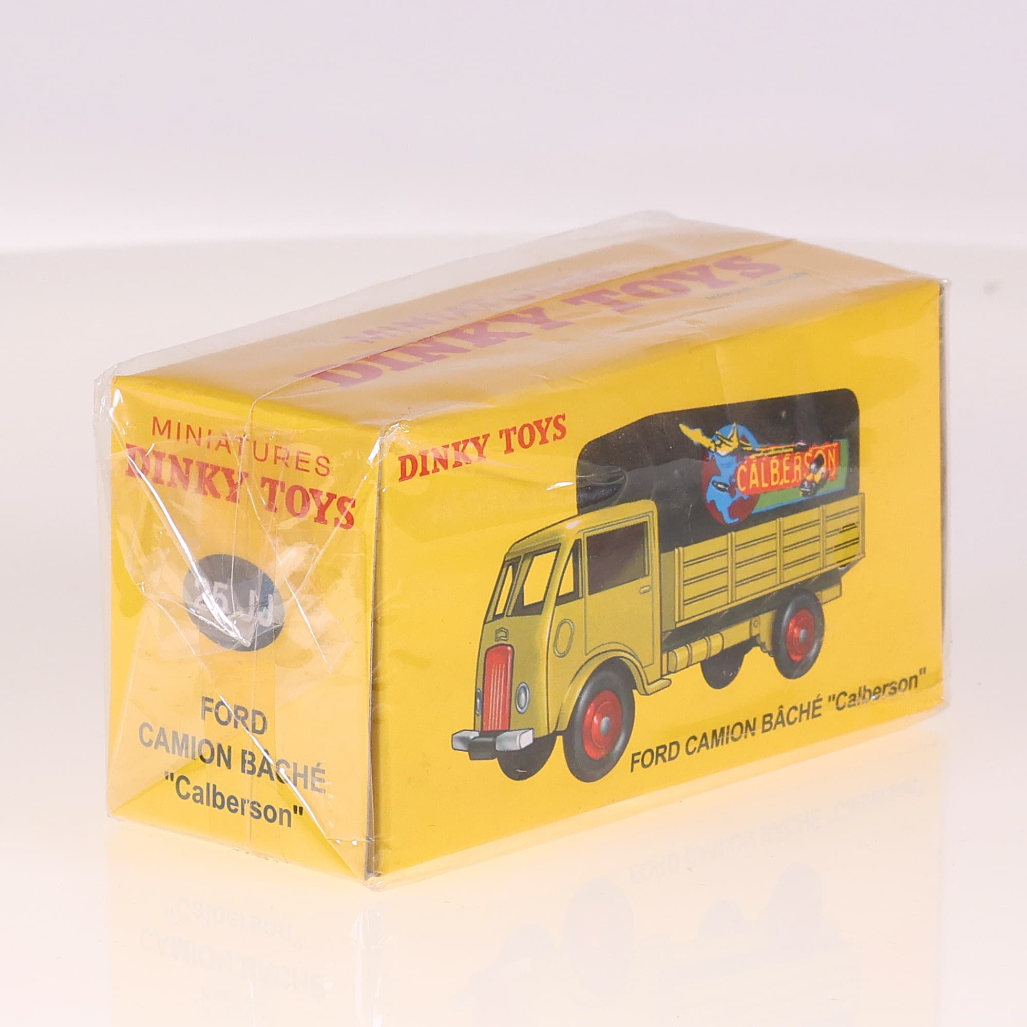 Atlas Dinky 25 JJ Ford Camion Bâché "Calberson" 1/43 Jaune avec boîte — miniature 8