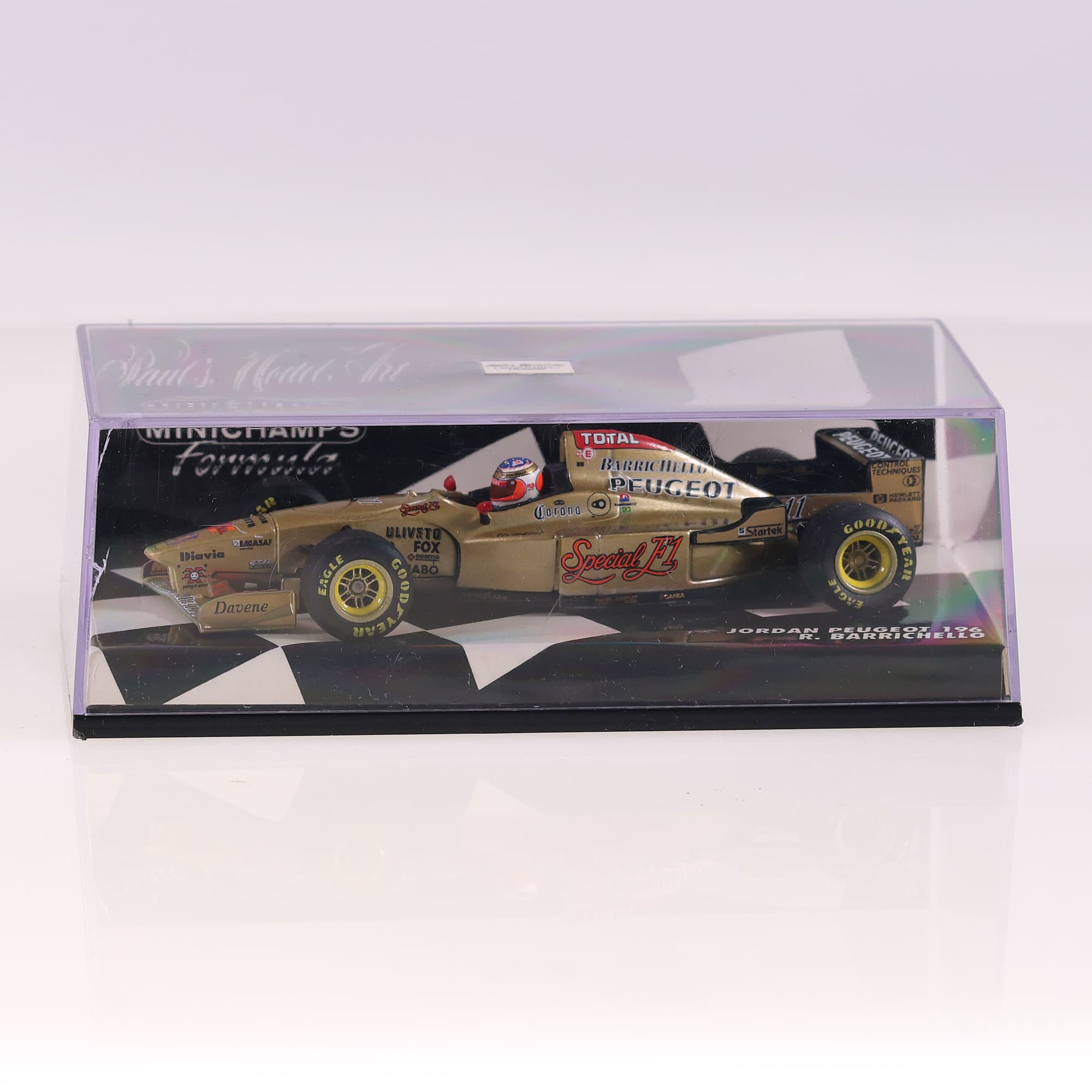 Minichamps Jordan Peugeot 196 Barrichello #11 1/43 Or avec boîte — miniature 9