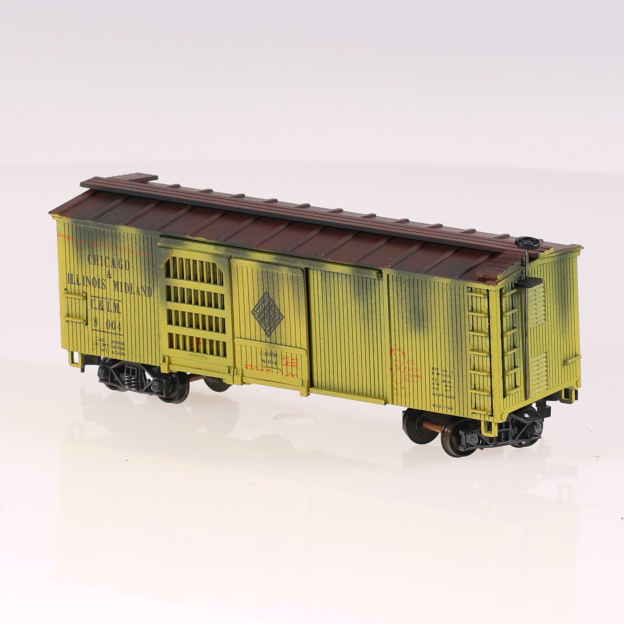 AHM Dual Door Watermellon car wagon golden car series 1/87 Grade B avec boîte — miniature 3