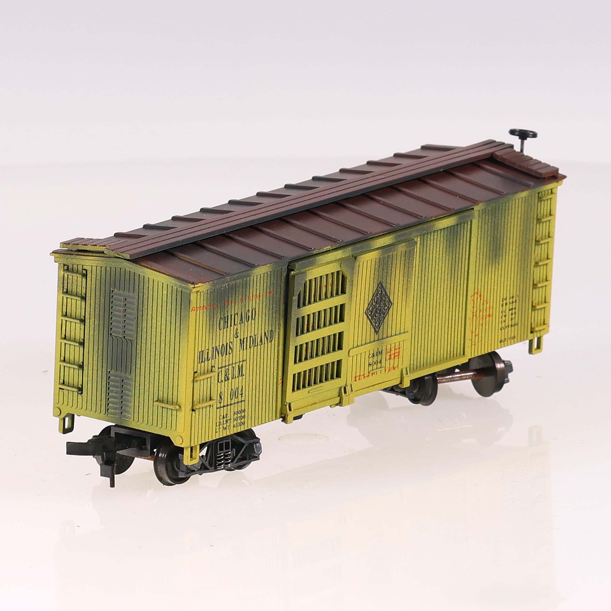 AHM Dual Door Watermellon car wagon golden car series 1/87 Grade B avec boîte — miniature 9