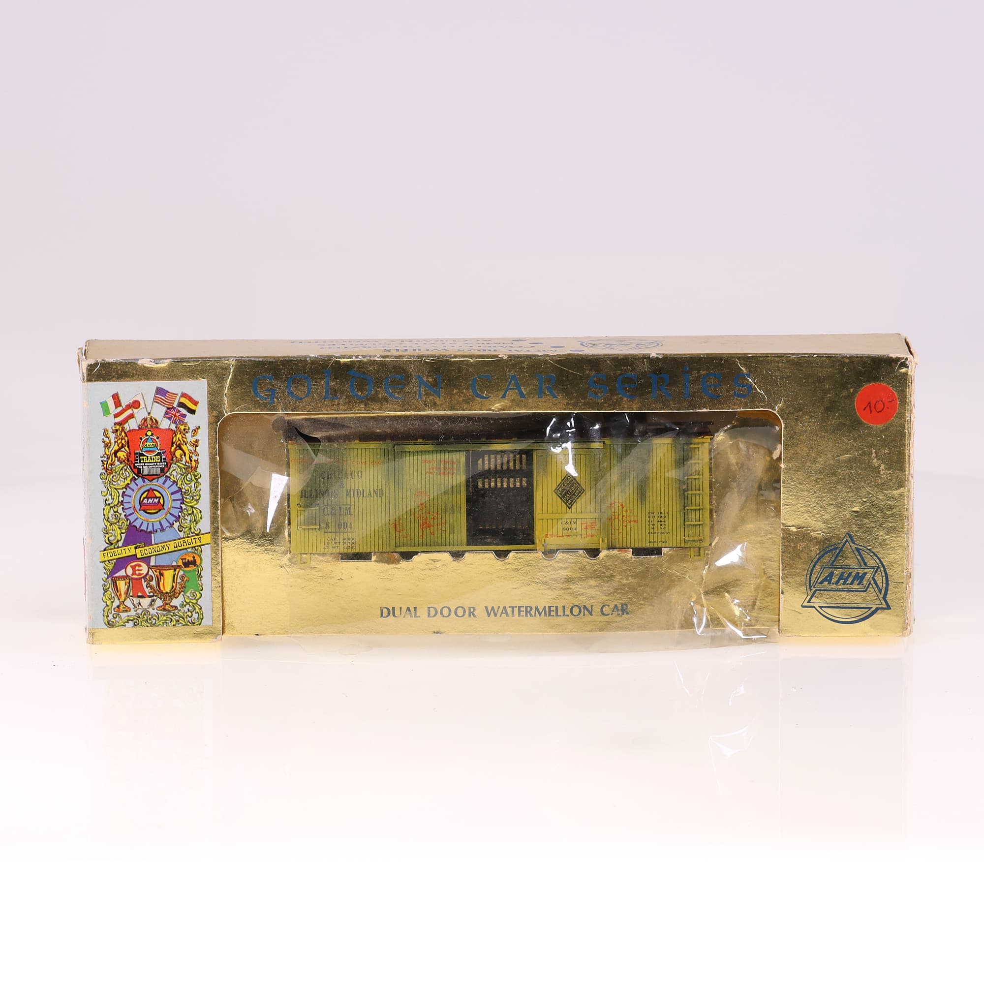 AHM Dual Door Watermellon car wagon golden car series 1/87 Grade B avec boîte — miniature 10