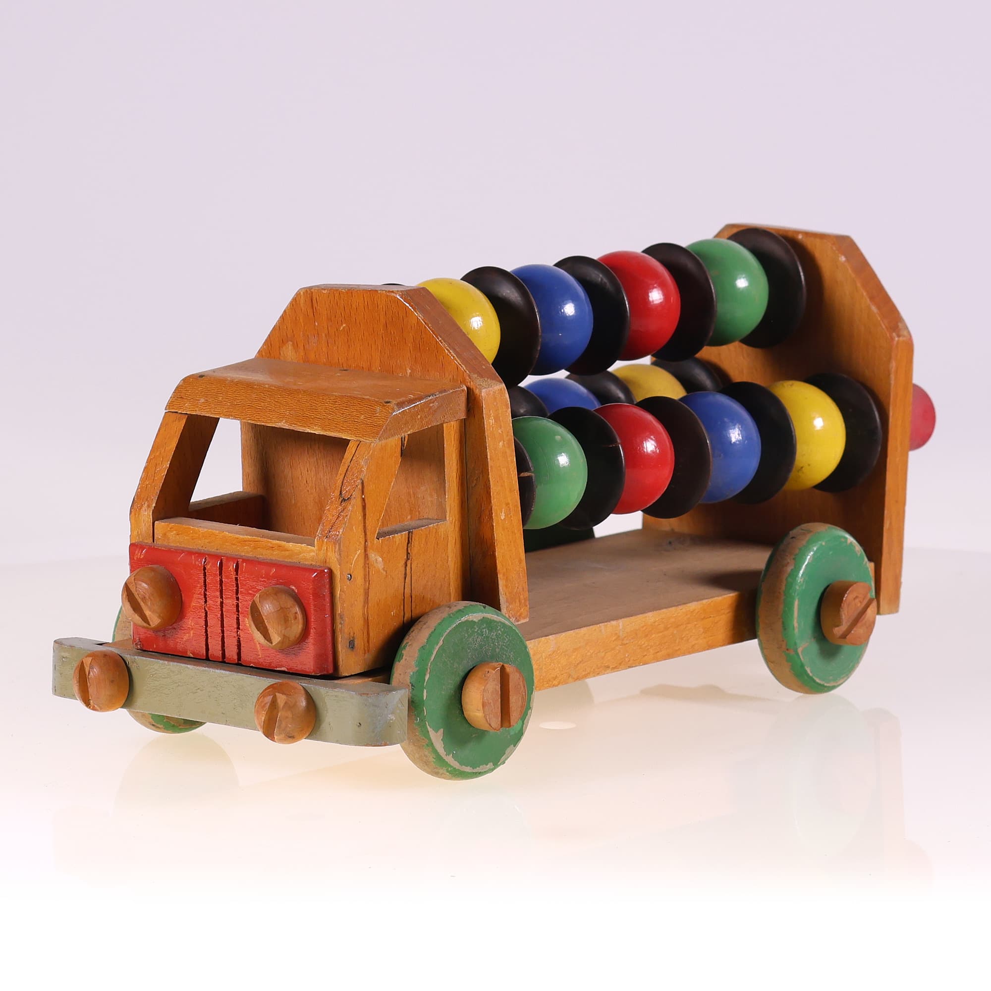 Camion en bois ancien 28 cm 