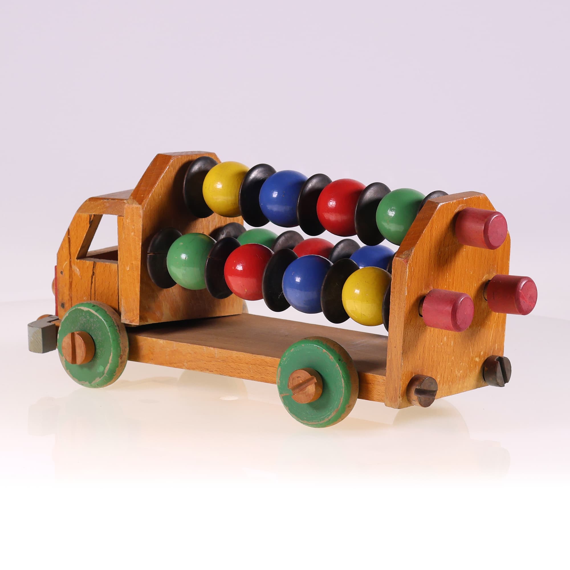 Camion en bois ancien 28 cm  — miniature 3