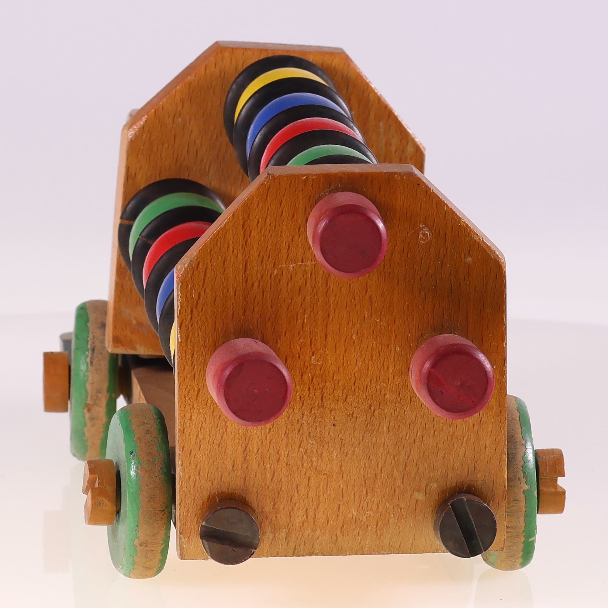 Camion en bois ancien 28 cm  — miniature 4