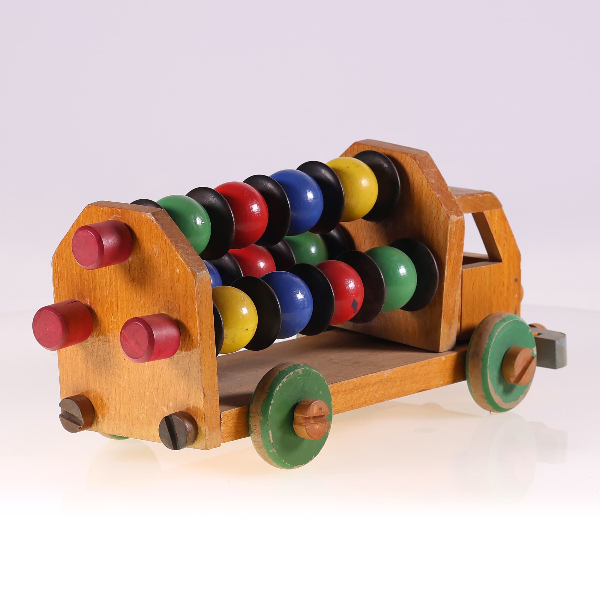 Camion en bois ancien 28 cm  — miniature 5