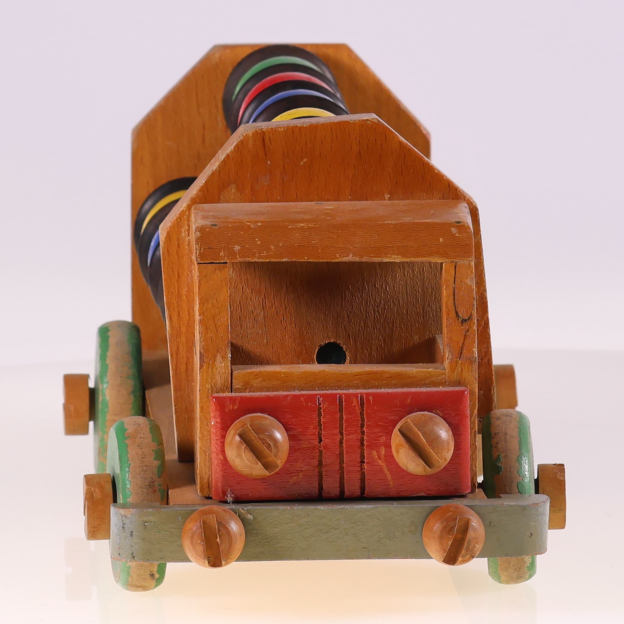 Camion en bois ancien 28 cm  — miniature 8