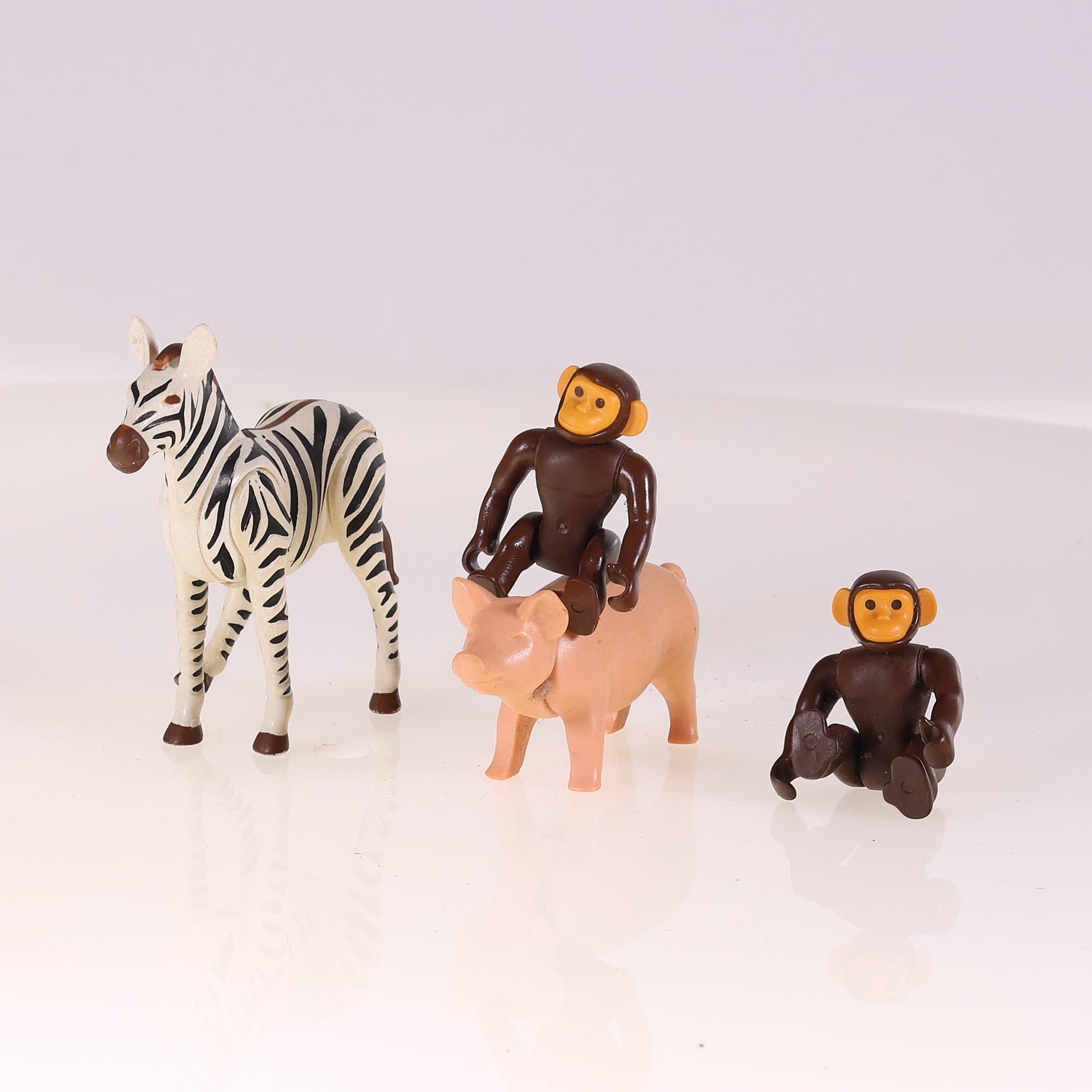 Playmobil Animaux zoo zèbre, cochon et singes Animaux Grade S sans boîte