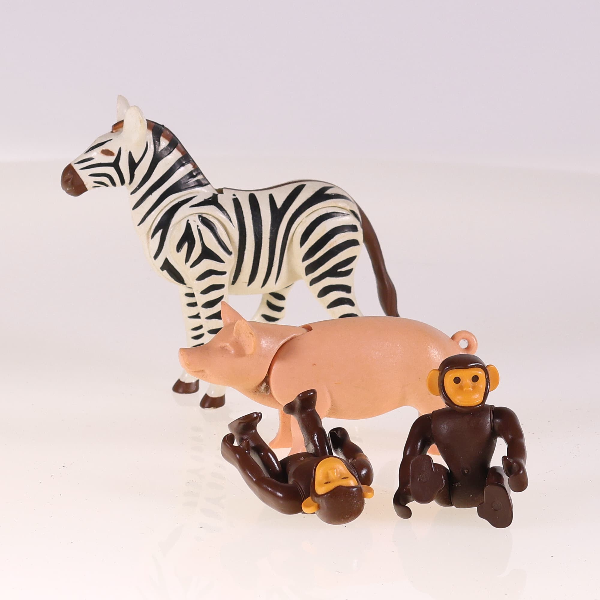 Playmobil Animaux zoo zèbre, cochon et singes Animaux Grade S sans boîte — miniature 3