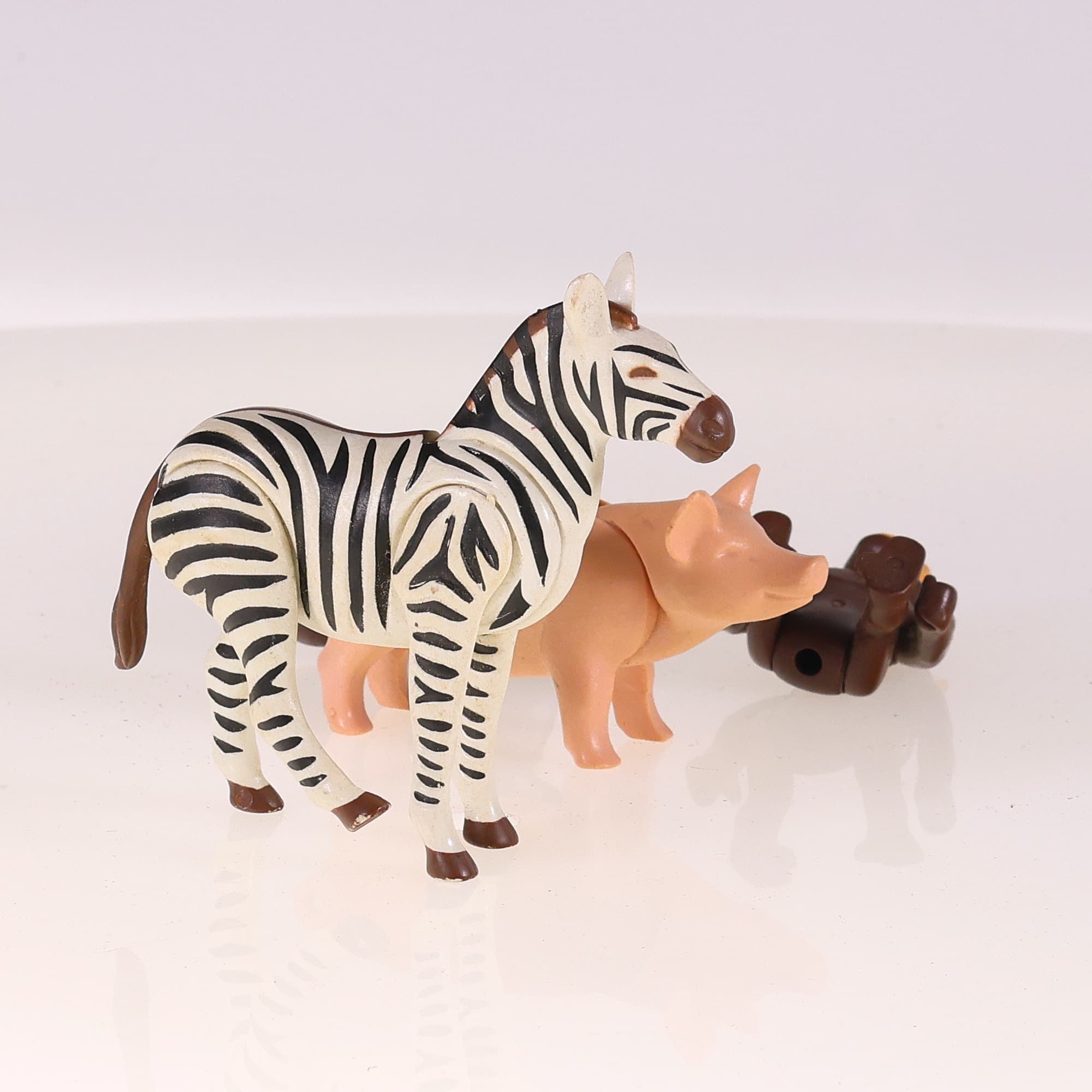 Playmobil Animaux zoo zèbre, cochon et singes Animaux Grade S sans boîte — miniature 8