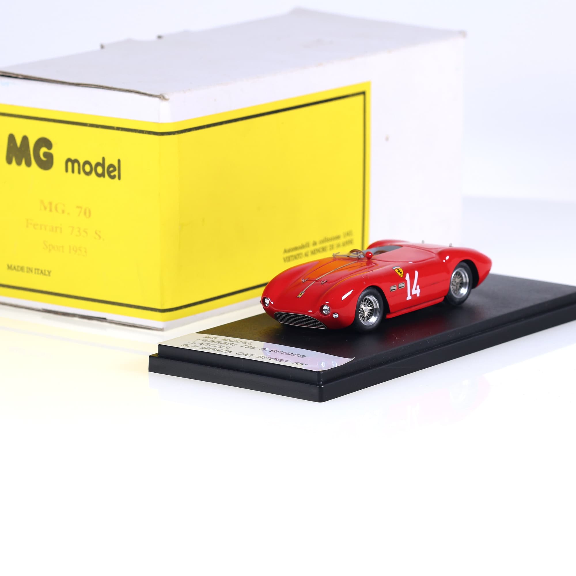 MG Model 70 Ferrari 735 S spider  Ascari #14 1953 Rouge avec boîte — photo 1