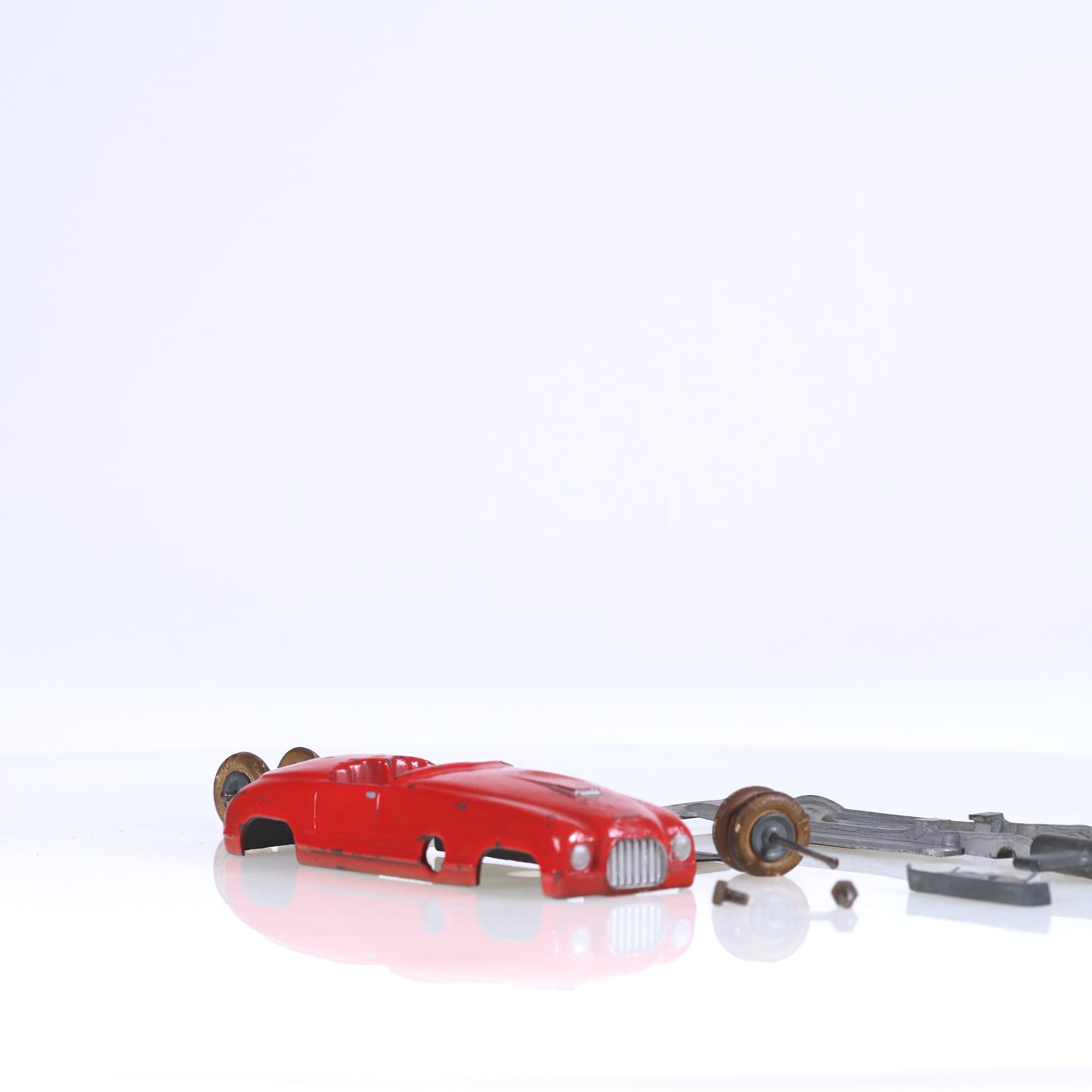 Solido Bourgogne Ferrari barquette transformable avec lot pièces 1/43 Rouge  — miniature 9