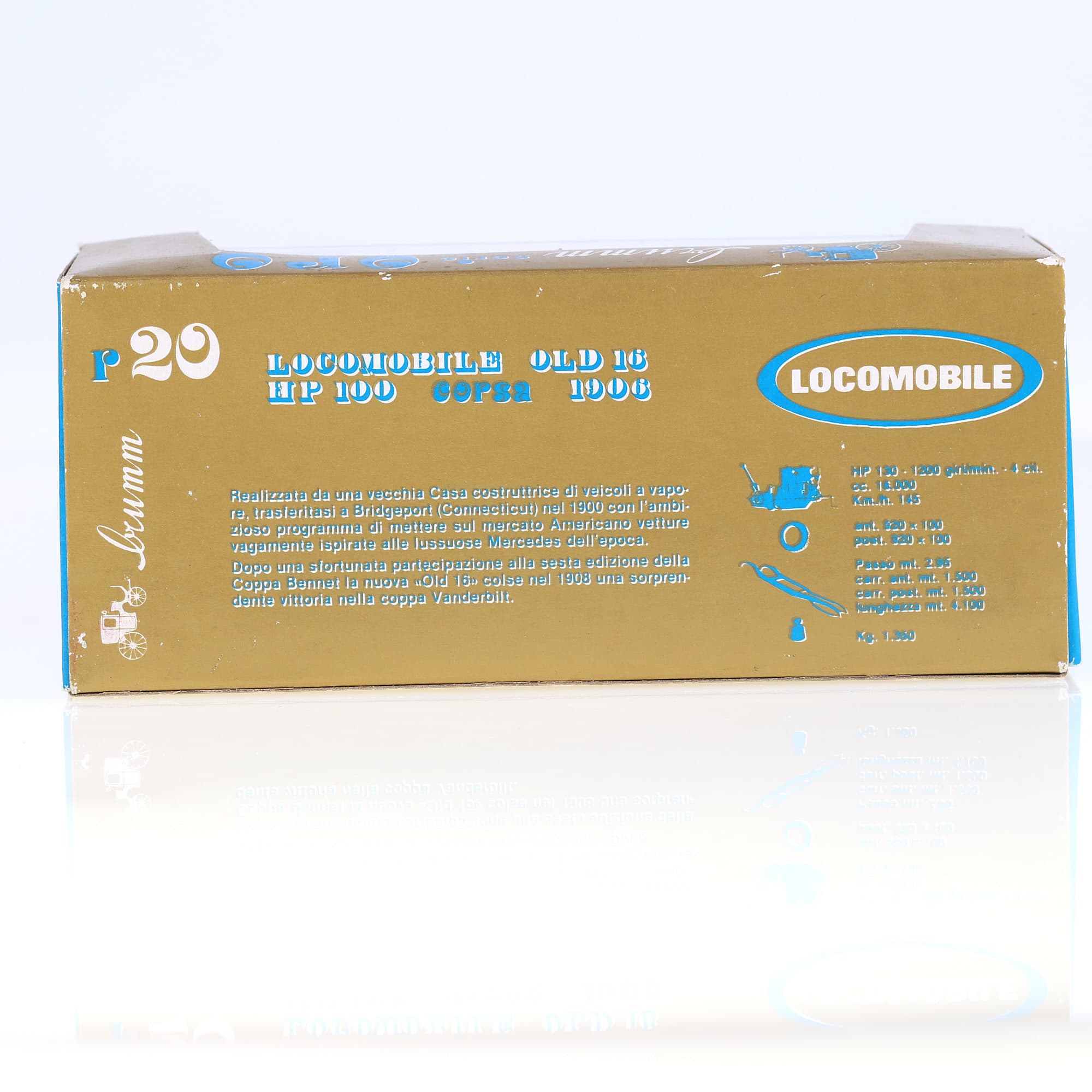 Brumm - r20 - Locomobile Old 16 HP 100 Corsa  #16 1906 1/43 avec boîte — miniature 14