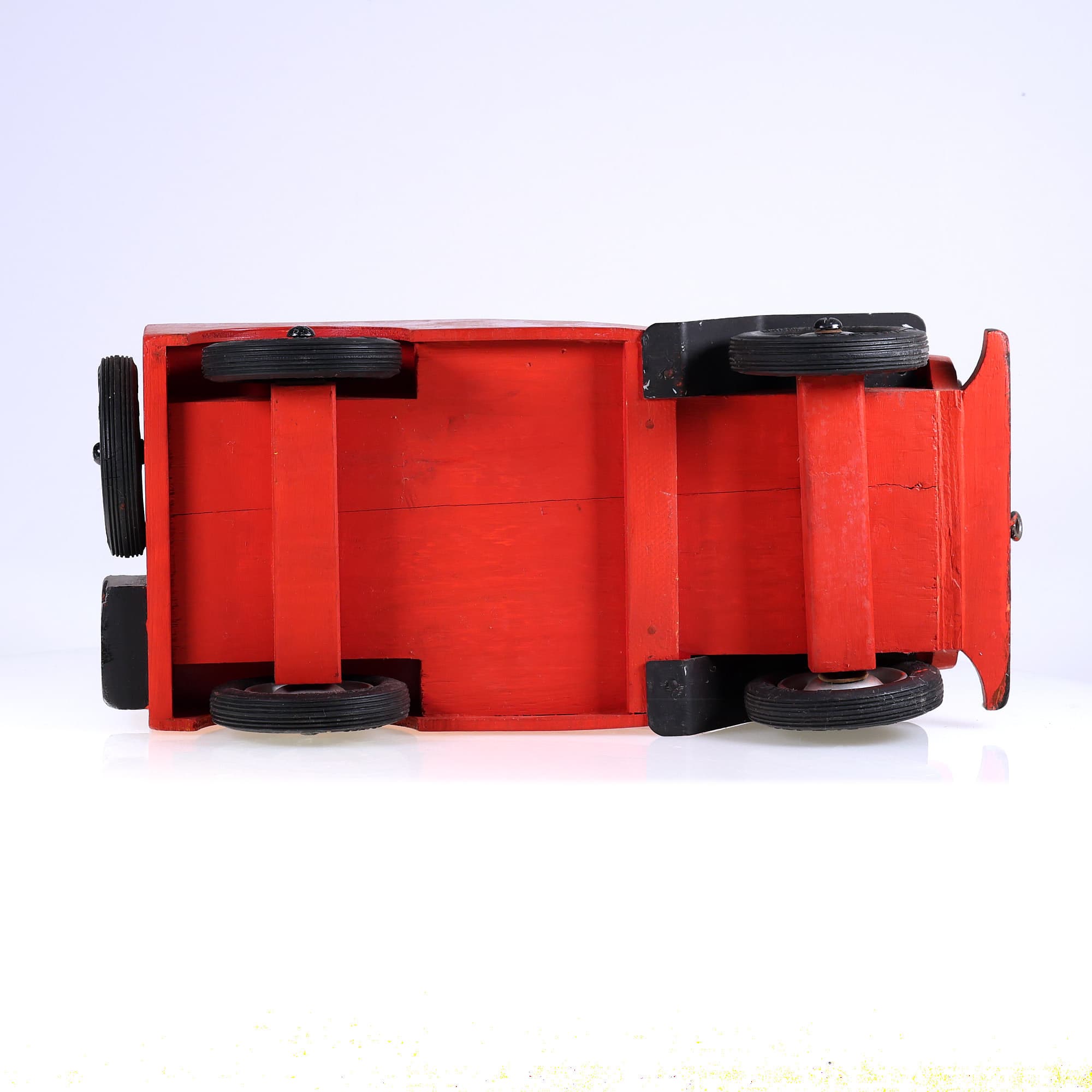 artisanale Jeep en bois jouet à trainer 37 cm  — miniature 9