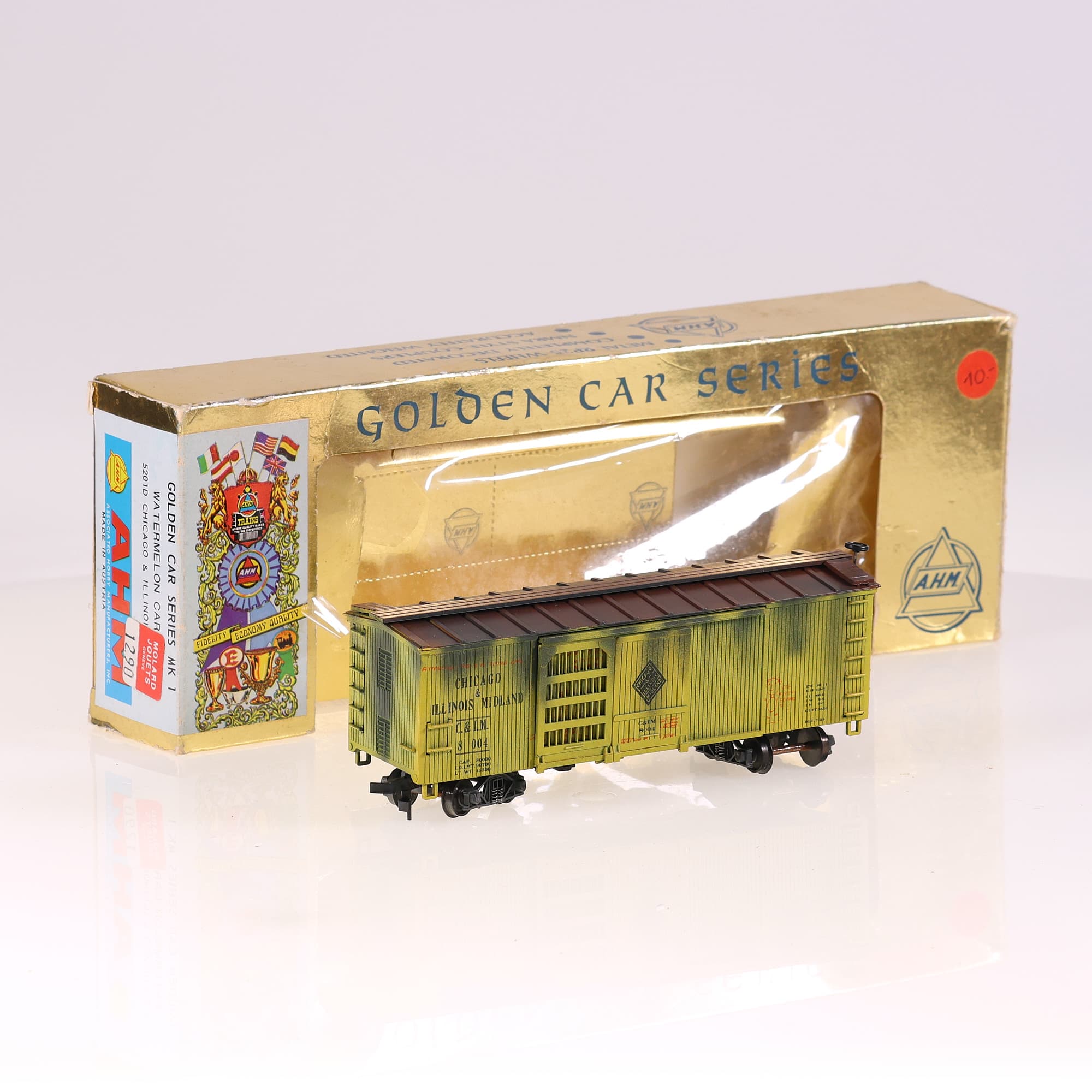 AHM Dual Door Watermellon car wagon golden car series 1/87 Grade B avec boîte